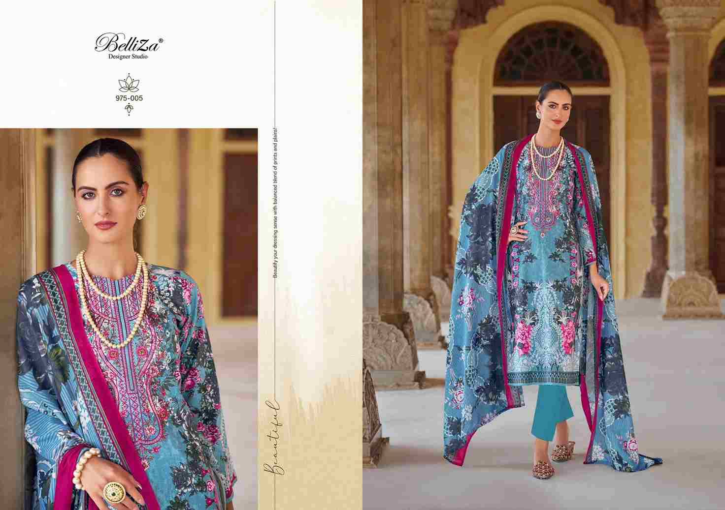 Naira Vol-75 By Belliza 971-001 To 971-008 Series Beautiful Festive Suits Stylish Fancy Colorful Casual Wear & Ethnic Wear Pure Cotton Print Dresses At Wholesale Price