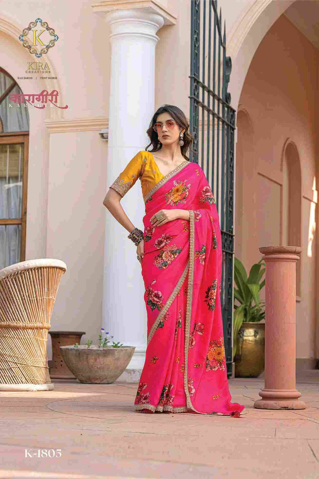 Karagiri Silk By Kira 1801 To 1807 Series Indian Traditional Wear Collection Beautiful Stylish Fancy Colorful Party Wear & Occasional Wear Viscose Dola Silk Sarees At Wholesale Price