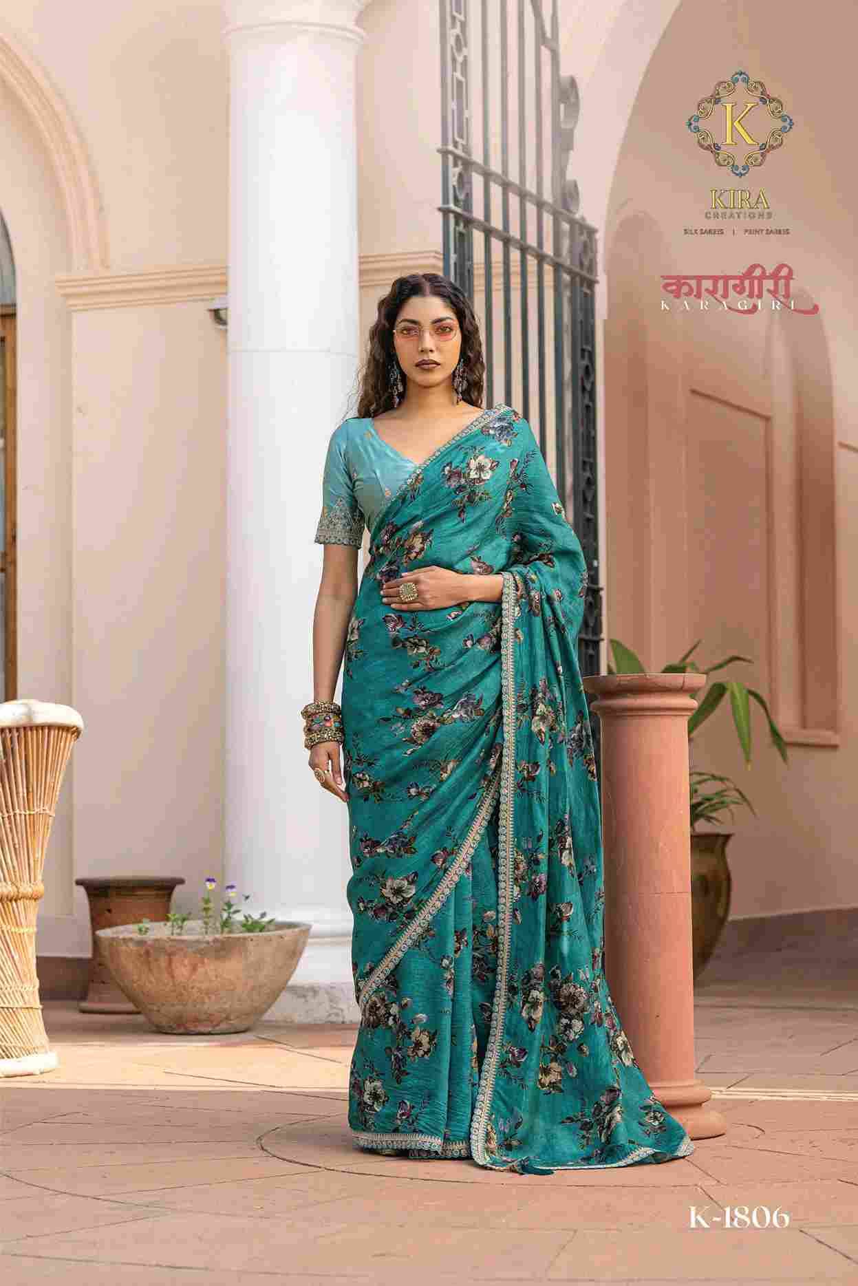 Karagiri Silk By Kira 1801 To 1807 Series Indian Traditional Wear Collection Beautiful Stylish Fancy Colorful Party Wear & Occasional Wear Viscose Dola Silk Sarees At Wholesale Price