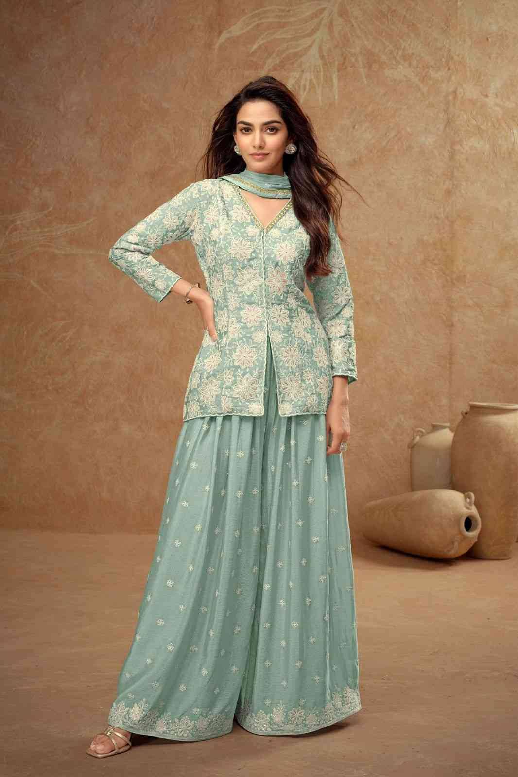 Firdous By Gulkayra Designer 7511-A To 7511-D Series Designer Sharara Stylish Fancy Colorful Beautiful Party Wear & Ethnic Wear Collection Chinnon Dresses At Wholesale Price