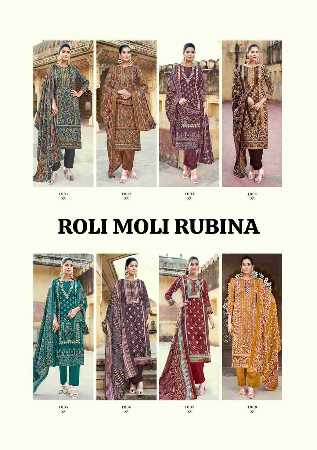 Rubina By Roli Moli 1001 To 1008 Series Beautiful Stylish Festive Suits Fancy Colorful Casual Wear & Ethnic Wear & Ready To Wear Pashmina Dresses At Wholesale Price