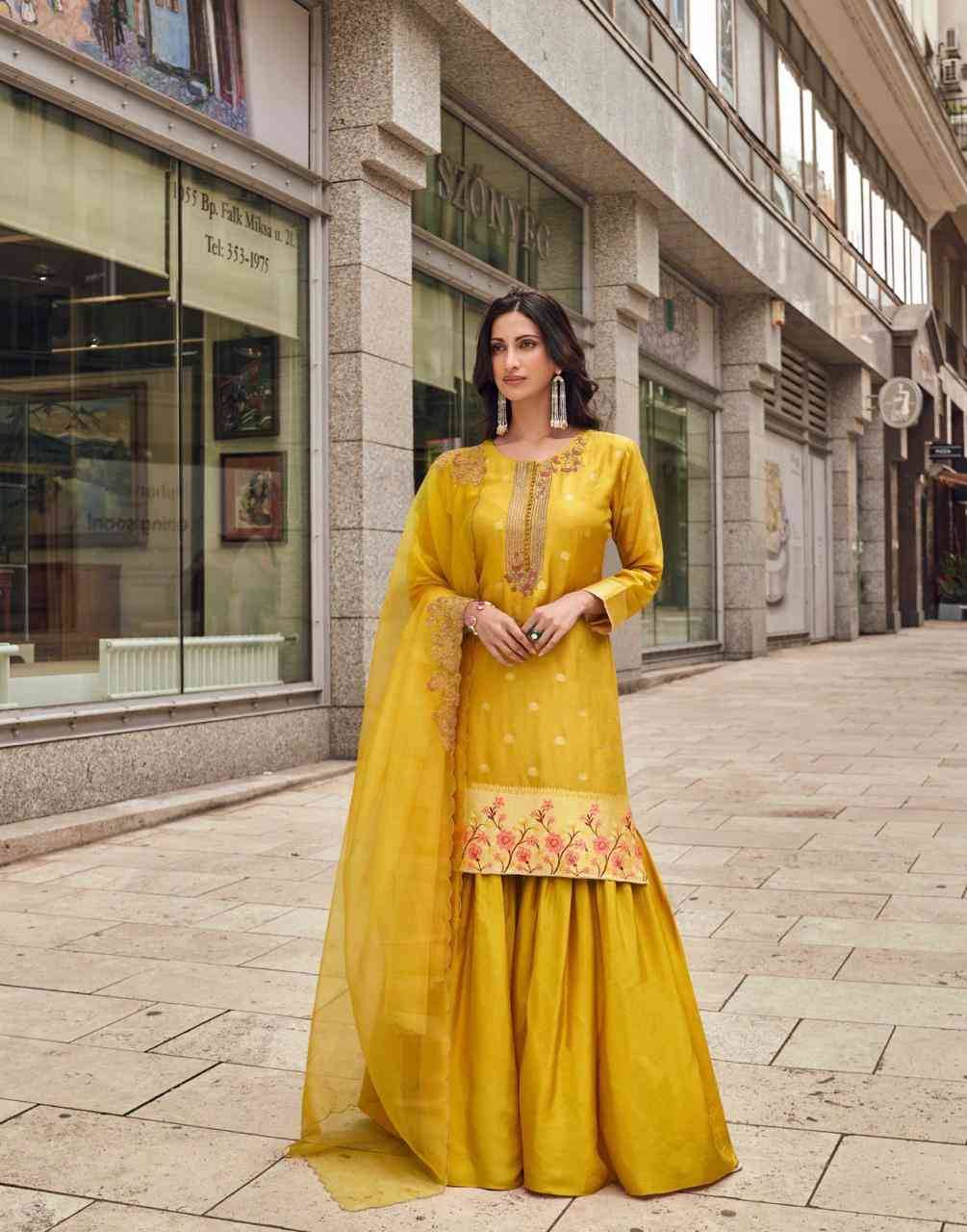 Taraa By Sayuri 5632 To 5635 Series Designer Sharara Stylish Fancy Colorful Beautiful Party Wear & Ethnic Wear Collection Viscose Jacquard Silk Dresses At Wholesale Price