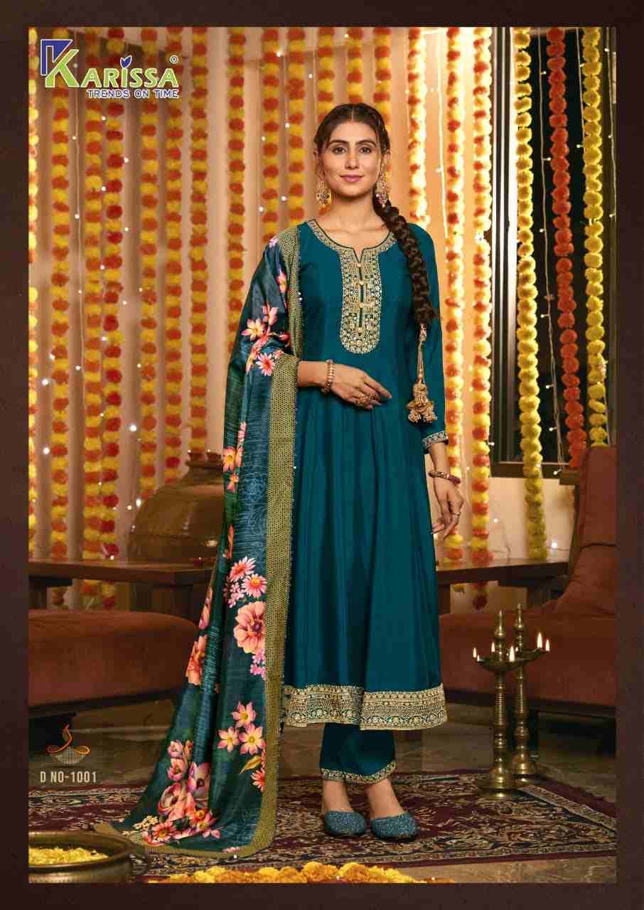 Gehna By Karissa 1001 To 1004 Series Beautiful Festive Suits Colorful Stylish Fancy Casual Wear & Ethnic Wear Vichitra Dresses At Wholesale Price