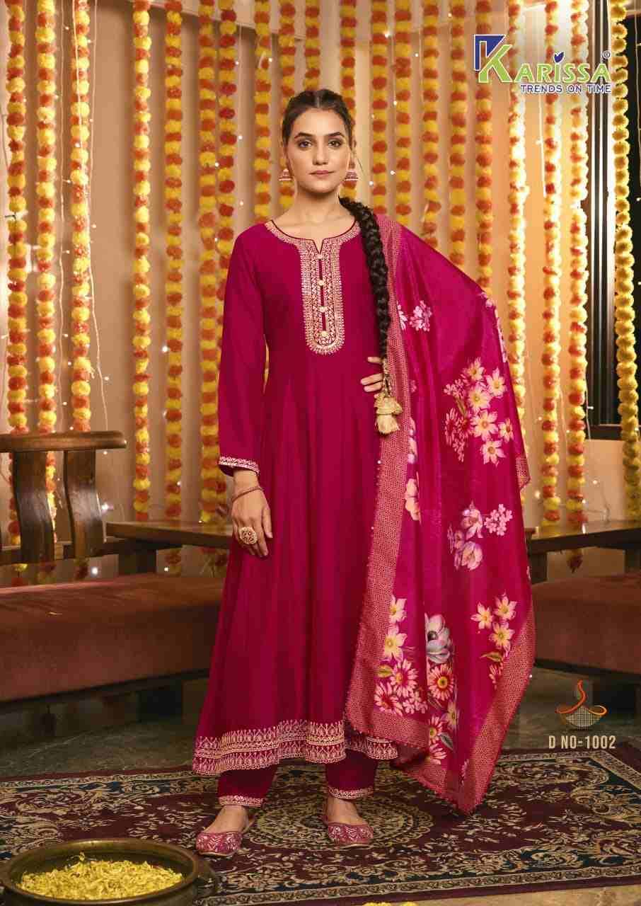 Gehna By Karissa 1001 To 1004 Series Beautiful Festive Suits Colorful Stylish Fancy Casual Wear & Ethnic Wear Vichitra Dresses At Wholesale Price