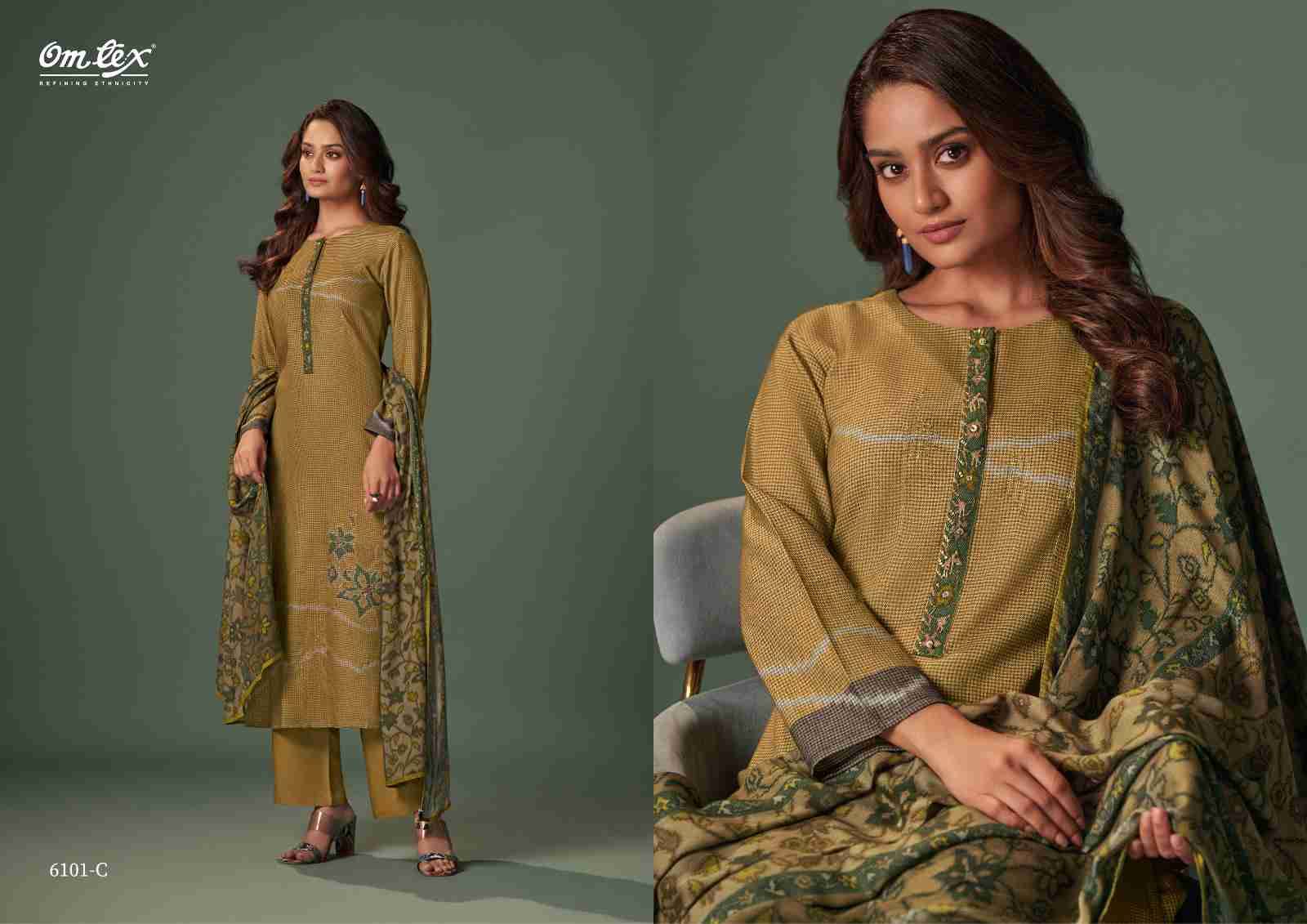 Sora By Om Tex 6101-A To 6101-D Series Designer Festive Suits Collection Beautiful Stylish Fancy Colorful Party Wear & Occasional Wear Kashmeere Cheks Dresses At Wholesale Price