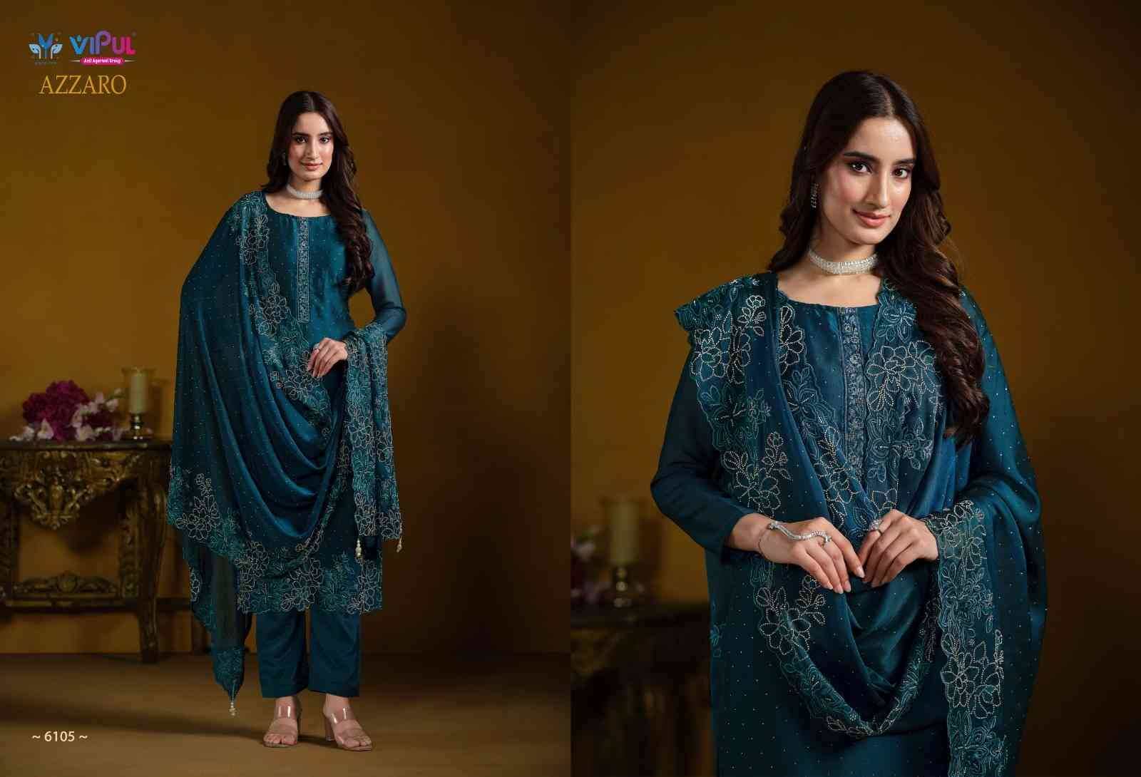 Azzaro By Vipul Fashion 6101 To 6105 Series Designer Festive Suits Beautiful Fancy Stylish Colorful Party Wear & Occasional Wear Georgette Embroidered Dresses At Wholesale Price