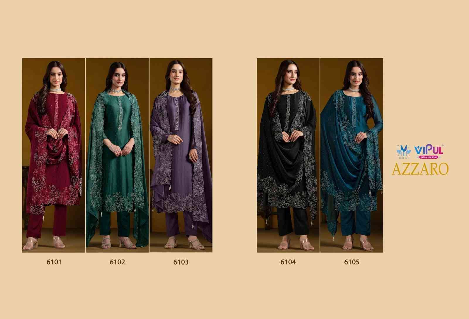 Azzaro By Vipul Fashion 6101 To 6105 Series Designer Festive Suits Beautiful Fancy Stylish Colorful Party Wear & Occasional Wear Georgette Embroidered Dresses At Wholesale Price