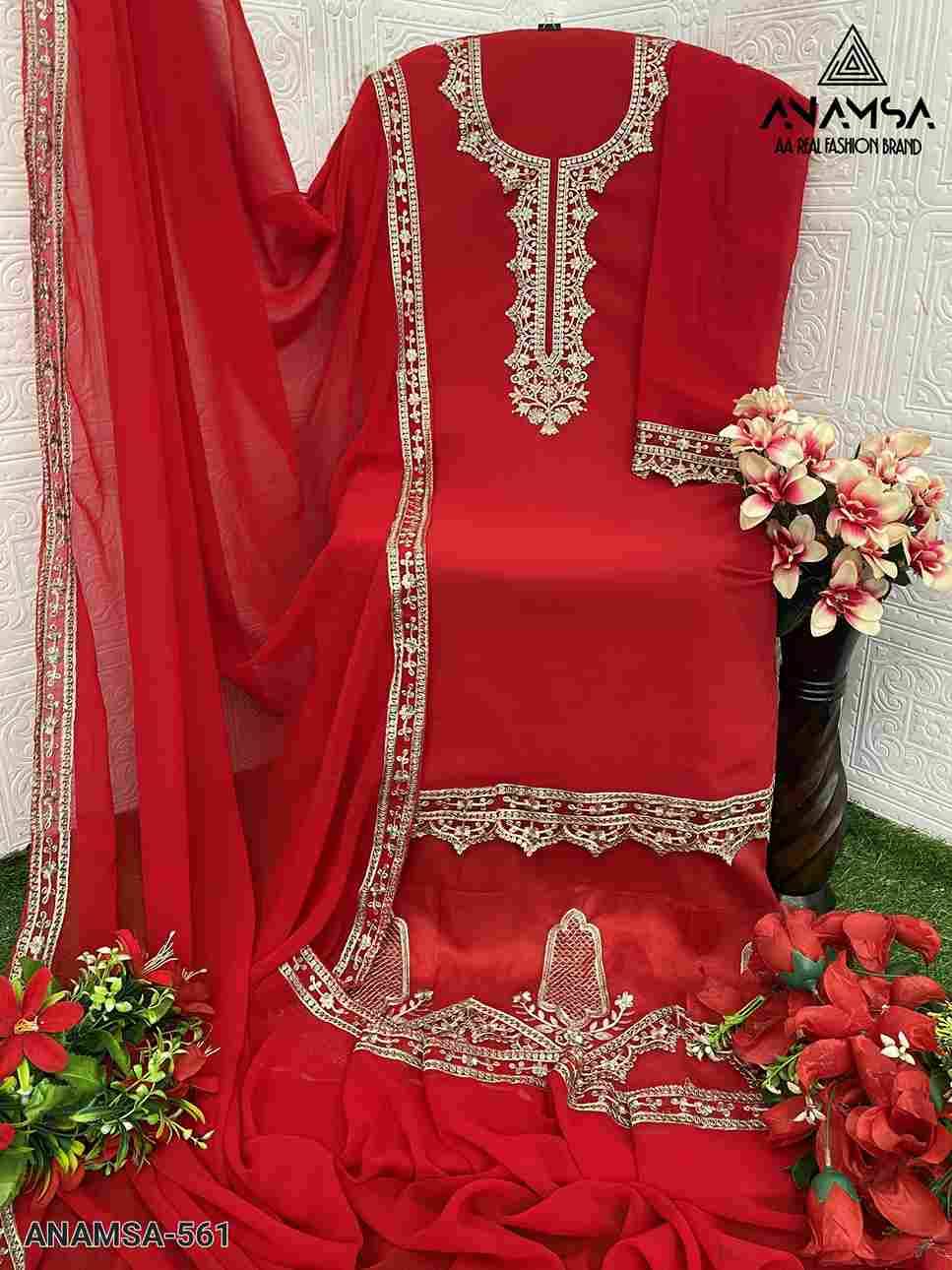 Anamsa Hit Design 561 By Fashid Wholesale Beautiful Pakistani Suits Colorful Stylish Fancy Casual Wear & Ethnic Wear Pure Faux Georgette Embroidered Dresses At Wholesale Price