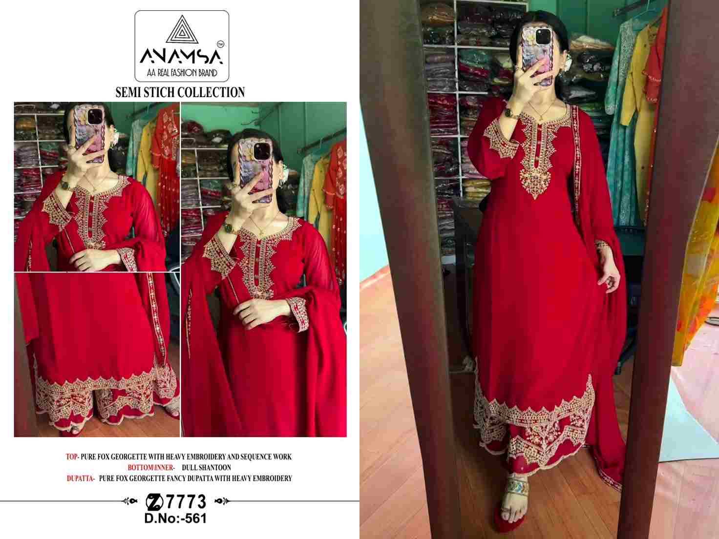 Anamsa Hit Design 561 By Fashid Wholesale Beautiful Pakistani Suits Colorful Stylish Fancy Casual Wear & Ethnic Wear Pure Faux Georgette Embroidered Dresses At Wholesale Price