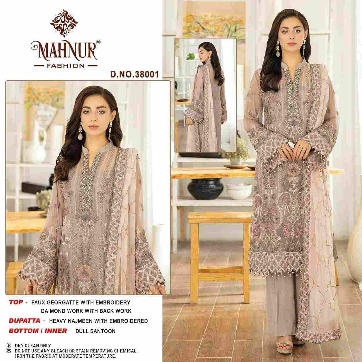 Mahnur Vol-38 By Mahnur Fashion 38001 To 38003 Series Beautiful Pakistani Suits Colorful Stylish Fancy Casual Wear & Ethnic Wear Faux Georgette Dresses At Wholesale Price