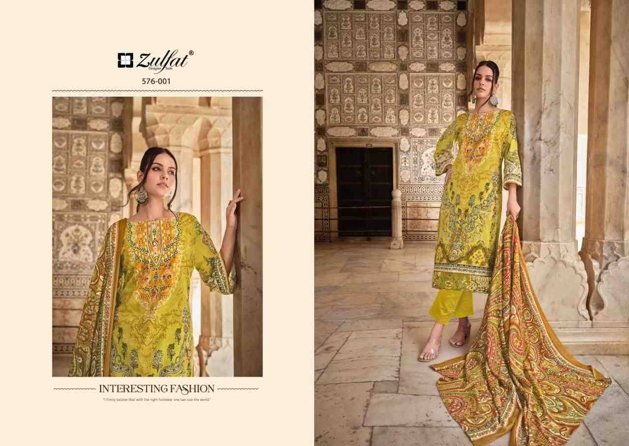 Gulrez Vol-4 By Zulfat 576-001 To 576-008 Series Beautiful Festive Suits Stylish Fancy Colorful Casual Wear & Ethnic Wear Pure Cotton Print Dresses At Wholesale Price