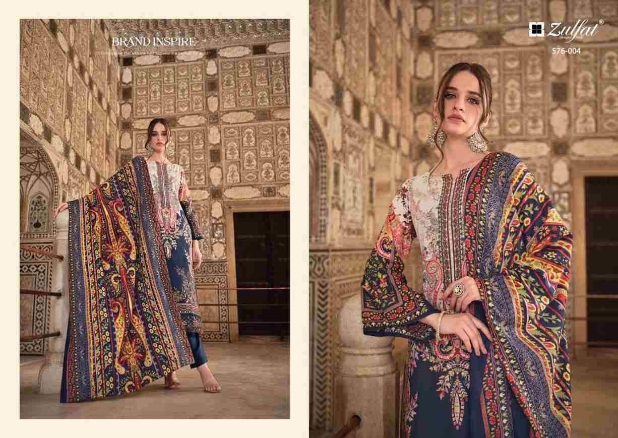 Gulrez Vol-4 By Zulfat 576-001 To 576-008 Series Beautiful Festive Suits Stylish Fancy Colorful Casual Wear & Ethnic Wear Pure Cotton Print Dresses At Wholesale Price