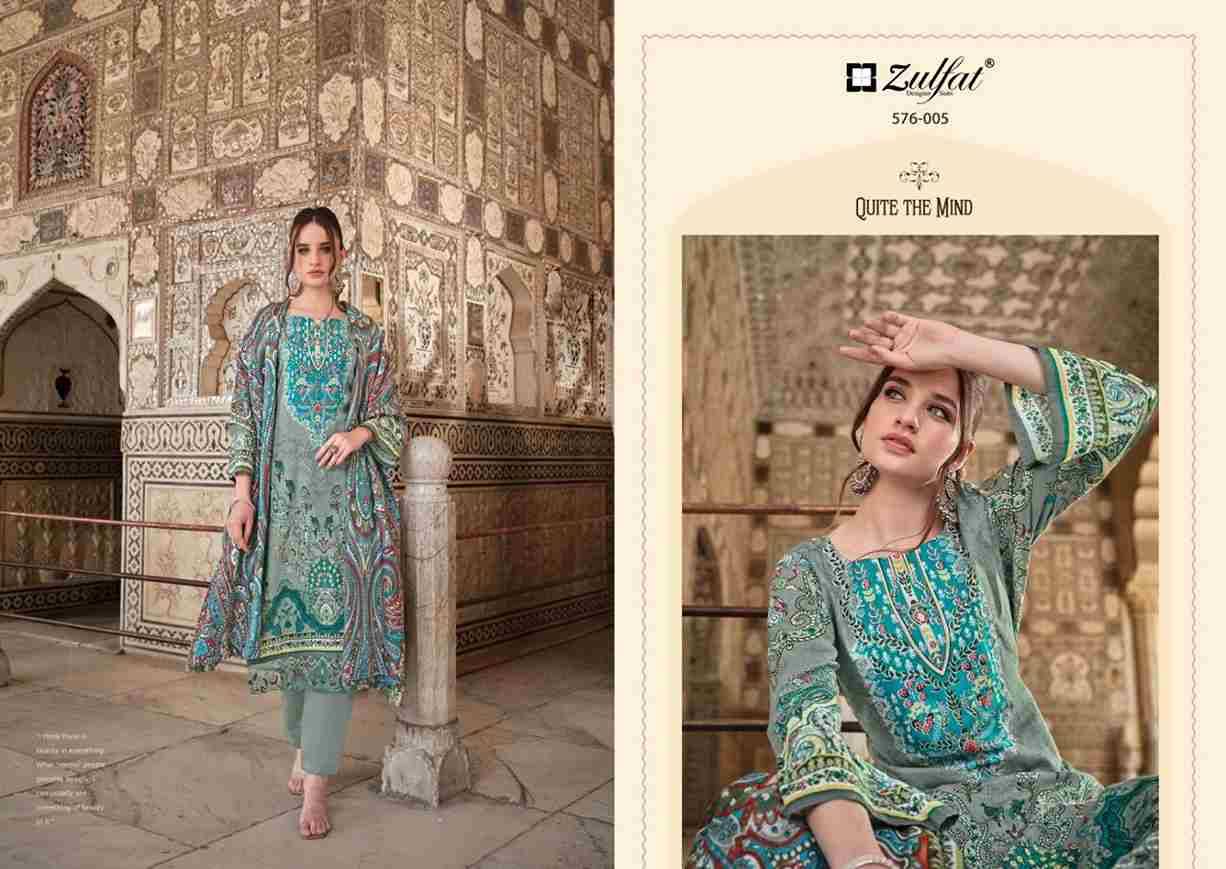 Gulrez Vol-4 By Zulfat 576-001 To 576-008 Series Beautiful Festive Suits Stylish Fancy Colorful Casual Wear & Ethnic Wear Pure Cotton Print Dresses At Wholesale Price