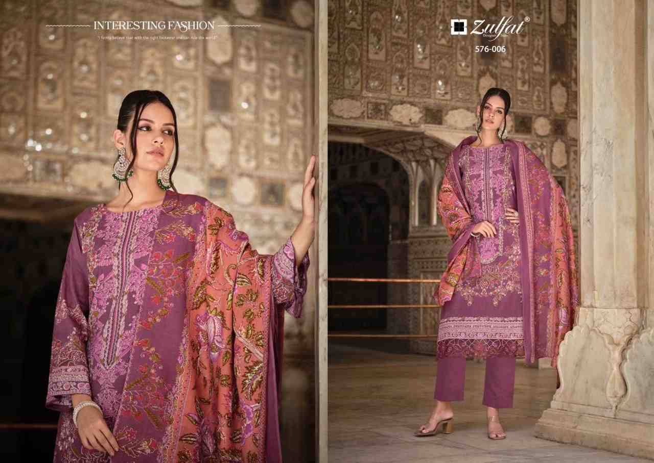 Gulrez Vol-4 By Zulfat 576-001 To 576-008 Series Beautiful Festive Suits Stylish Fancy Colorful Casual Wear & Ethnic Wear Pure Cotton Print Dresses At Wholesale Price