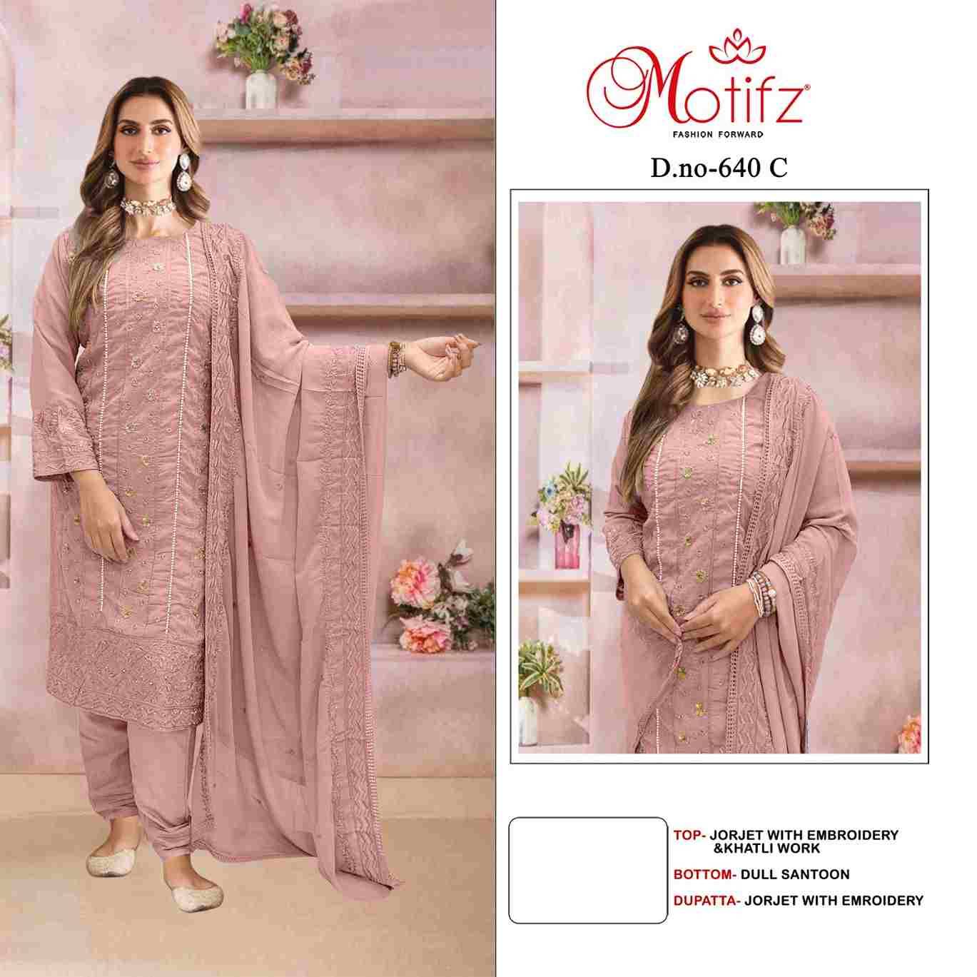 Motifz Hit Design 640 By Motifz 640-A To 640-D Series Beautiful Pakistani Suits Colorful Stylish Fancy Casual Wear & Ethnic Wear Georgette Dresses At Wholesale Price