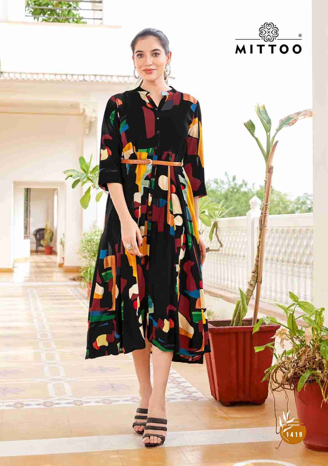 Belt Vol-17 By Mittoo 1419 To 1424 Series Designer Stylish Fancy Colorful Beautiful Party Wear & Ethnic Wear Collection Rayon Print Kurtis At Wholesale Price