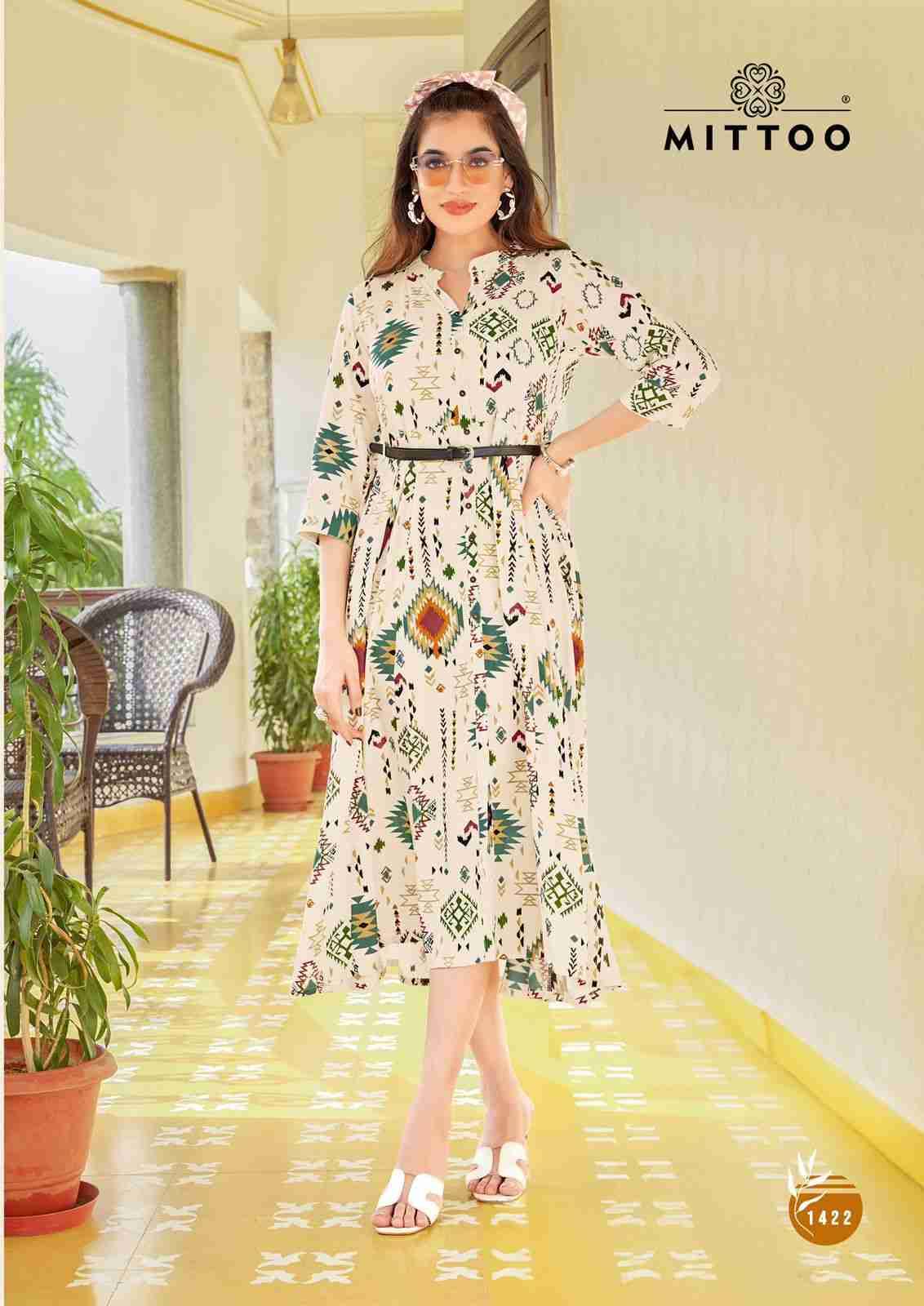 Belt Vol-17 By Mittoo 1419 To 1424 Series Designer Stylish Fancy Colorful Beautiful Party Wear & Ethnic Wear Collection Rayon Print Kurtis At Wholesale Price