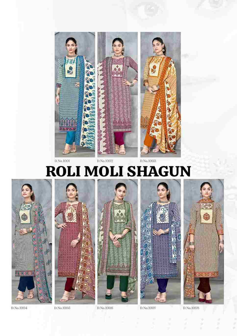 Shagun By Roli Moli 1001 To 1008 Series Beautiful Stylish Festive Suits Fancy Colorful Casual Wear & Ethnic Wear & Ready To Wear Pashmina Dresses At Wholesale Price