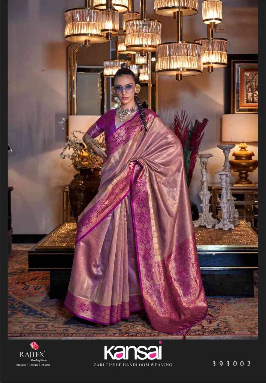 Kansai By Rajtex 393001 To 393006 Series Indian Traditional Wear Collection Beautiful Stylish Fancy Colorful Party Wear & Occasional Wear Tissue Silk Sarees At Wholesale Price