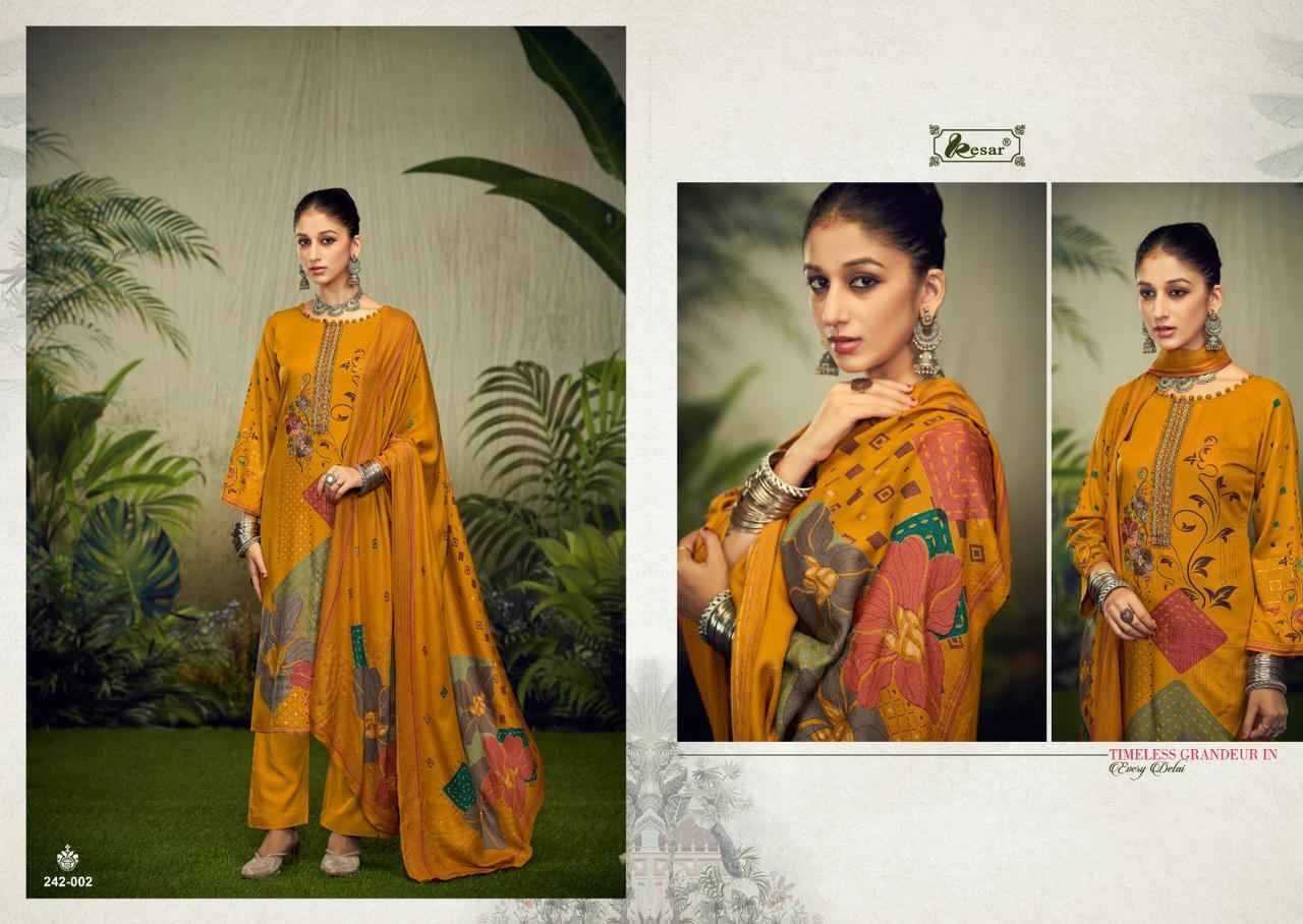 Saachi Sagun By Kesar 242-001 To 242-006 Series Beautiful Festive Suits Stylish Fancy Colorful Casual Wear & Ethnic Wear Pure Viscose Pashmina Print Dresses At Wholesale Price