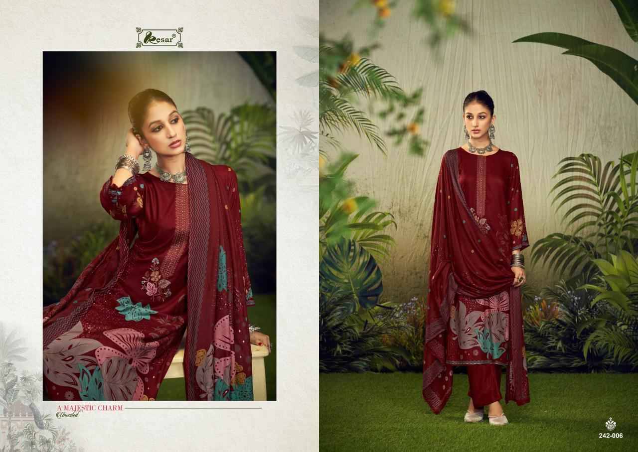 Saachi Sagun By Kesar 242-001 To 242-006 Series Beautiful Festive Suits Stylish Fancy Colorful Casual Wear & Ethnic Wear Pure Viscose Pashmina Print Dresses At Wholesale Price