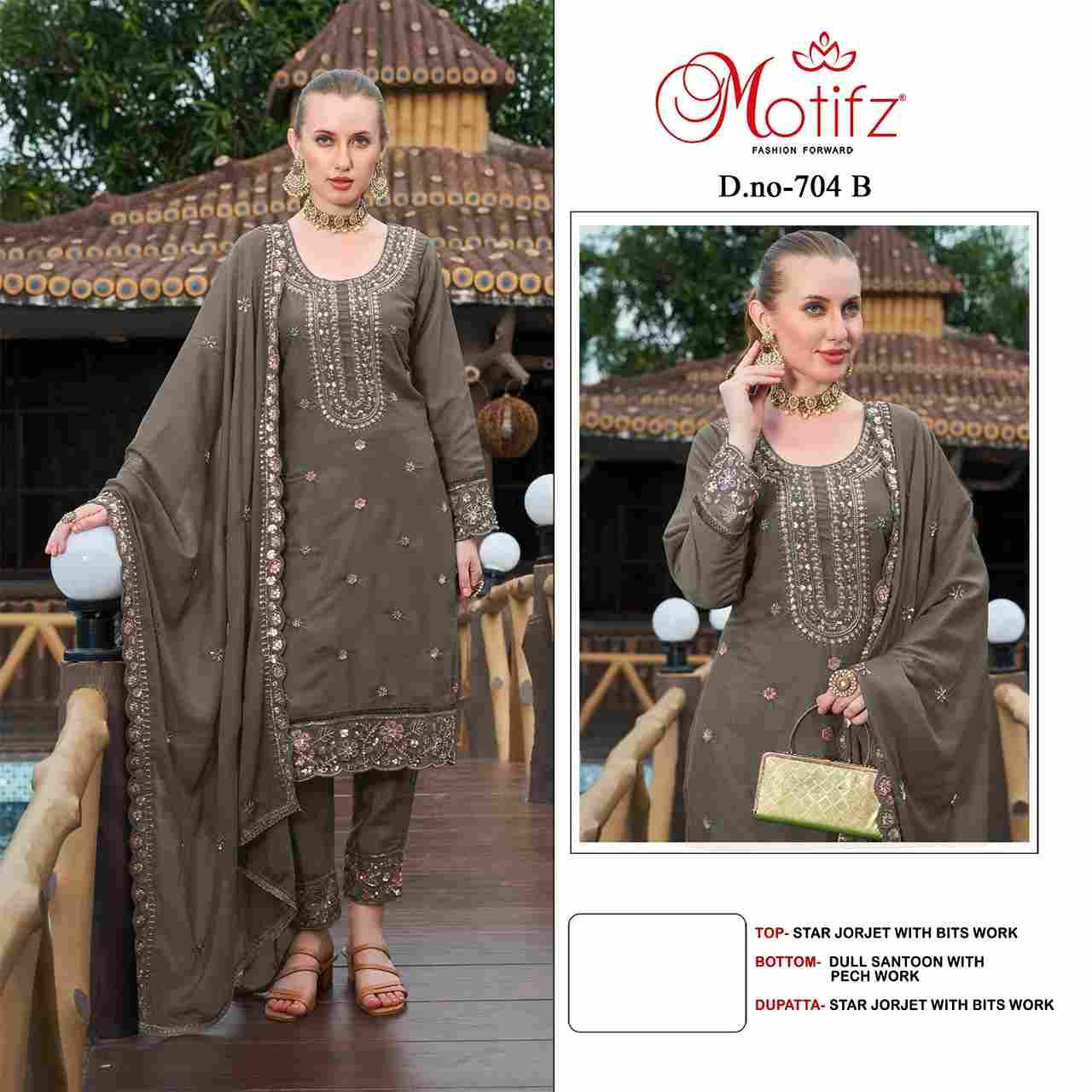 Motifz Hit Design 704 Colours By Motifz 704-A To 704-D Series Beautiful Pakistani Suits Colorful Stylish Fancy Casual Wear & Ethnic Wear Georgette Dresses At Wholesale Price