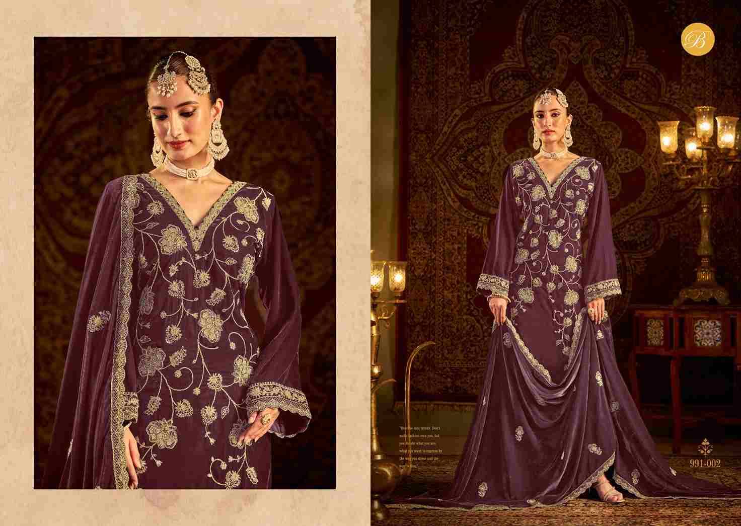 Winter Luxury Vol-2 By Belliza 991-001 To 991-004 Series Beautiful Stylish Festive Suits Fancy Colorful Casual Wear & Ethnic Wear & Ready To Wear Pure Velvet Embroidered Dresses At Wholesale Price