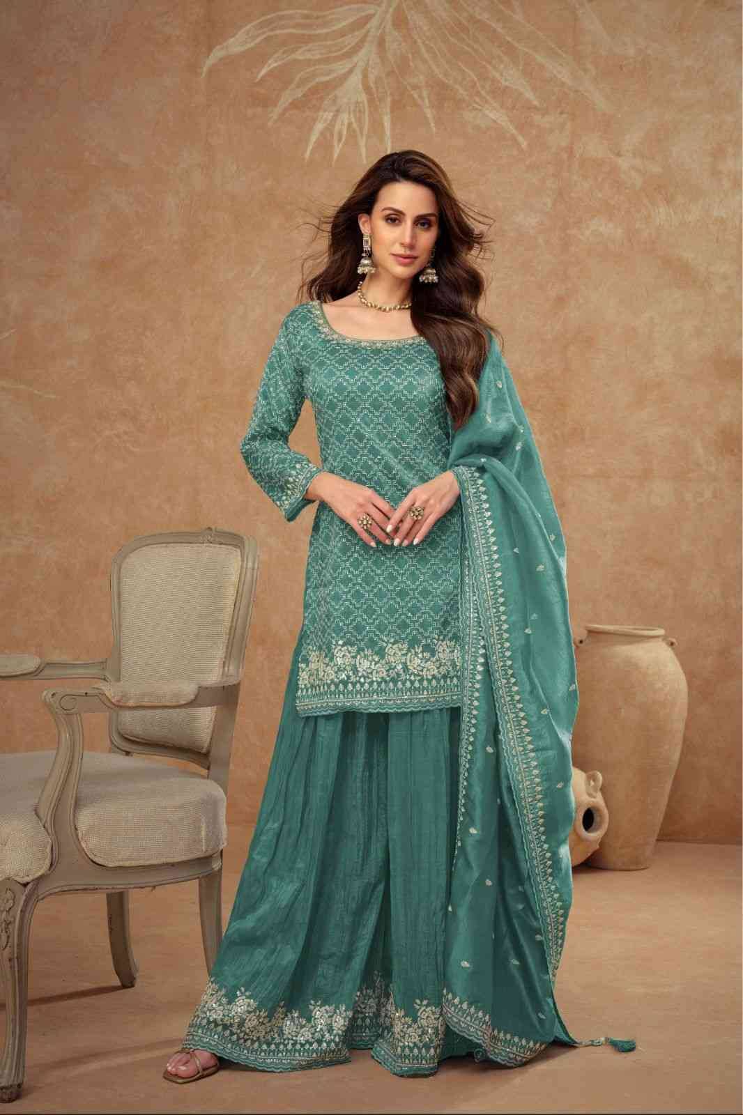 Daisy By Gulkayra Designer 7514-A To 7514-C Series Designer Sharara Stylish Fancy Colorful Beautiful Party Wear & Ethnic Wear Collection Silk Dresses At Wholesale Price