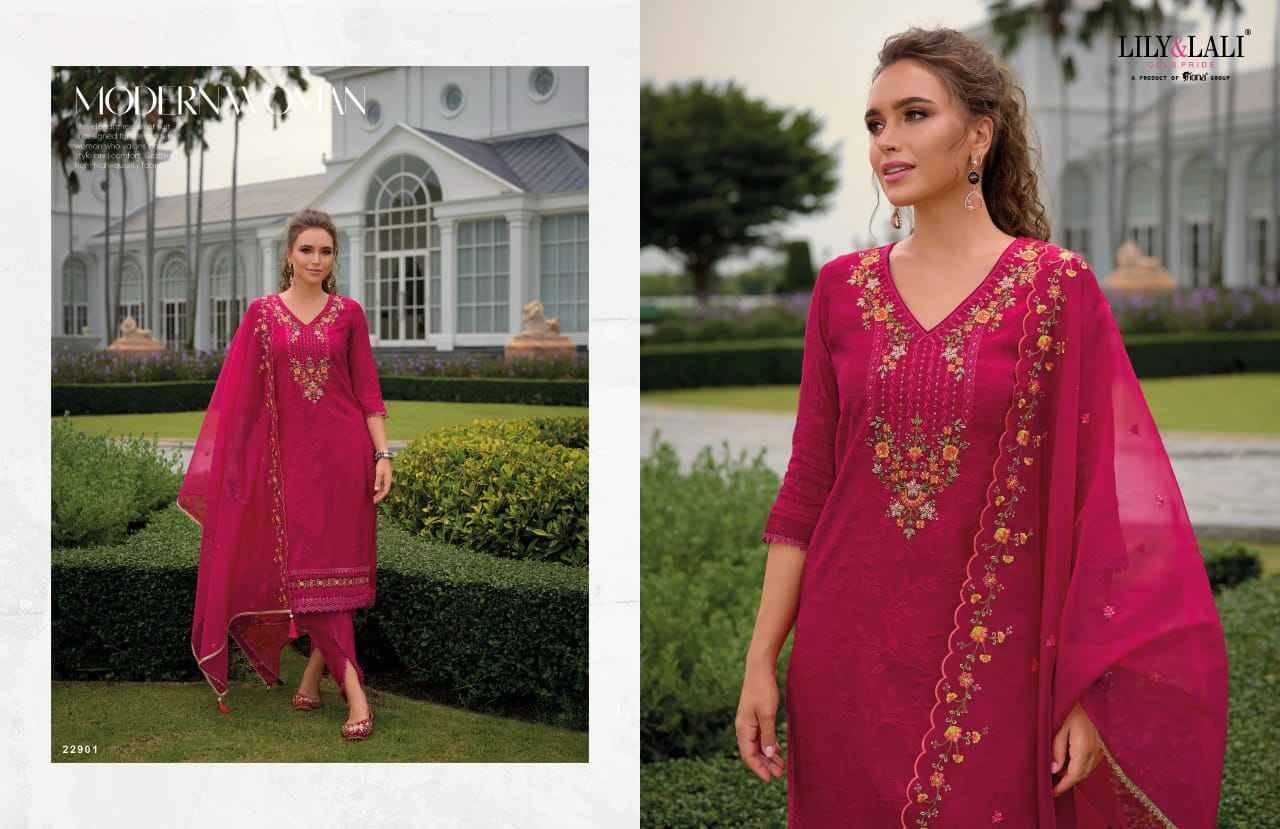 Miraan Vol-3 By Lily And Lali 22901 To 22906 Series Beautiful Stylish Suits Fancy Colorful Casual Wear & Ethnic Wear & Ready To Wear Jacquard Silk Dresses At Wholesale Price