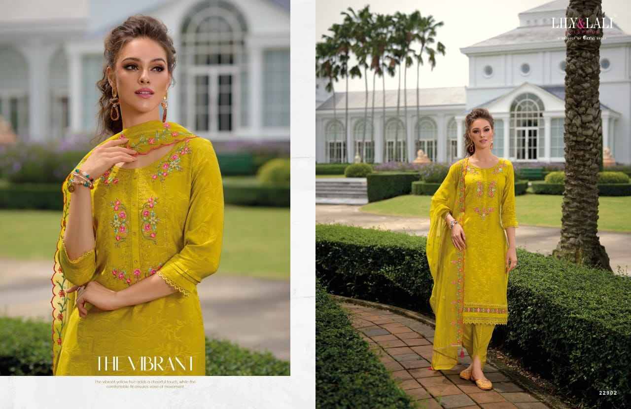 Miraan Vol-3 By Lily And Lali 22901 To 22906 Series Beautiful Stylish Suits Fancy Colorful Casual Wear & Ethnic Wear & Ready To Wear Jacquard Silk Dresses At Wholesale Price