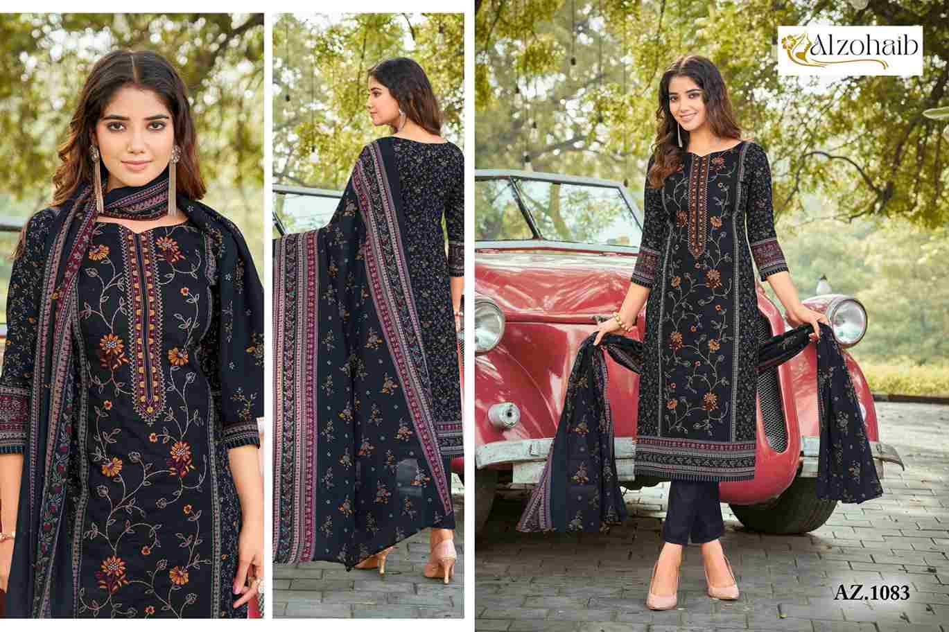 Alzohaib 1080 Series By Alzohaib 1080 To 1083 Series Beautiful Pakistani Suits Stylish Fancy Colorful Party Wear & Occasional Wear Pure Cotton Print Dresses At Wholesale Price