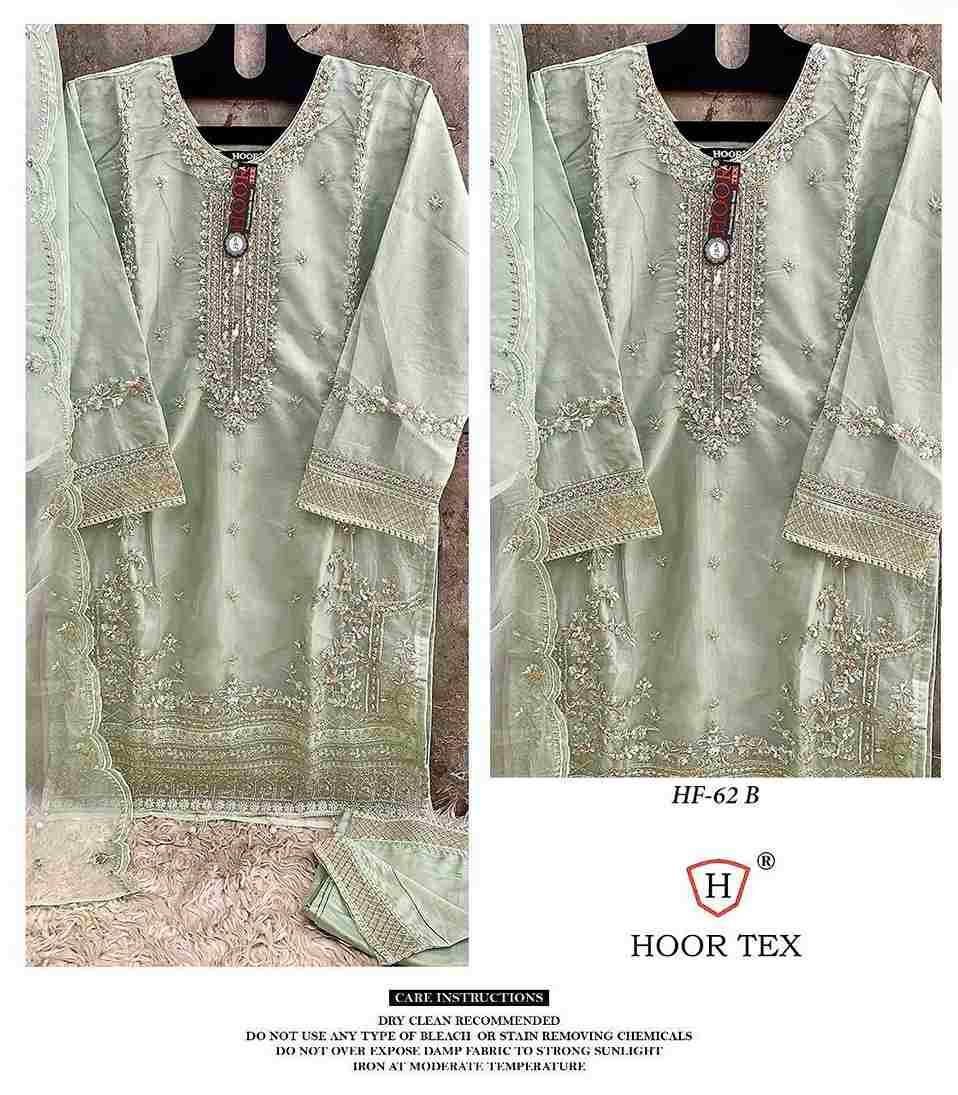 Hoor Tex Hit Design HF-62 Colours By Hoor Tex HF-62-A To HF-62-D Series Designer Festive Pakistani Suits Collection Beautiful Stylish Fancy Colorful Party Wear & Occasional Wear Heavy Organza With Embroidered Dresses At Wholesale Price