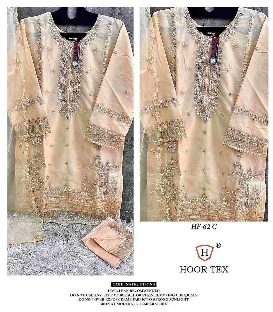 Hoor Tex Hit Design HF-62 Colours By Hoor Tex HF-62-A To HF-62-D Series Designer Festive Pakistani Suits Collection Beautiful Stylish Fancy Colorful Party Wear & Occasional Wear Heavy Organza With Embroidered Dresses At Wholesale Price