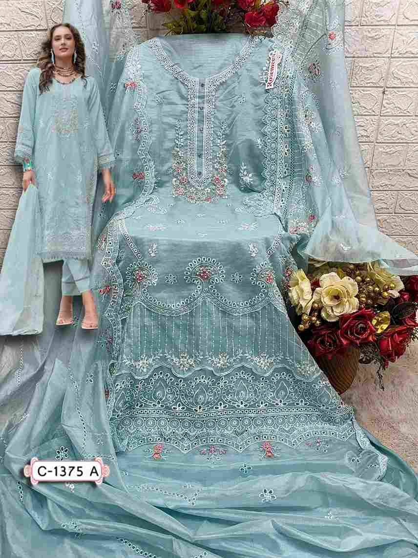 Fepic 1375 Colours By Fepic 1375-A To 1375-C Series Beautiful Pakistani Suits Colorful Stylish Fancy Casual Wear & Ethnic Wear Kota Checks Embroidered Dresses At Wholesale Price