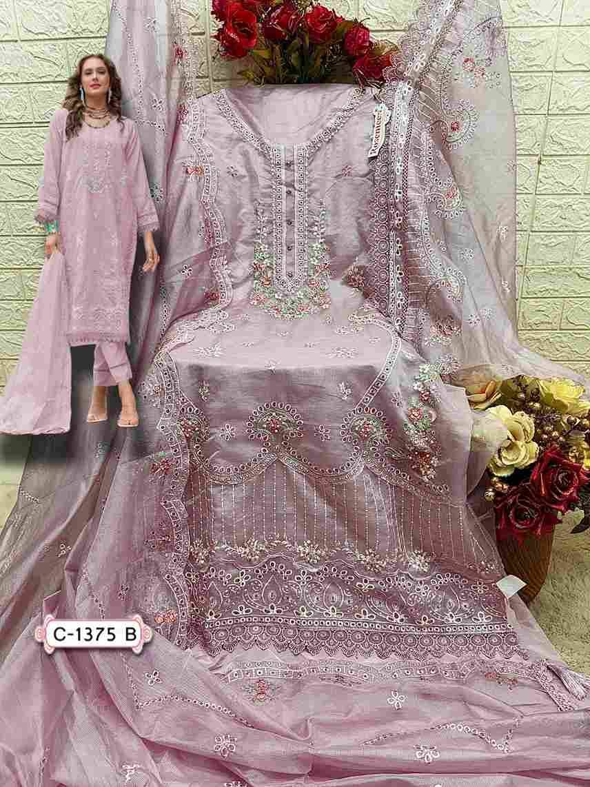 Fepic 1375 Colours By Fepic 1375-A To 1375-C Series Beautiful Pakistani Suits Colorful Stylish Fancy Casual Wear & Ethnic Wear Kota Checks Embroidered Dresses At Wholesale Price