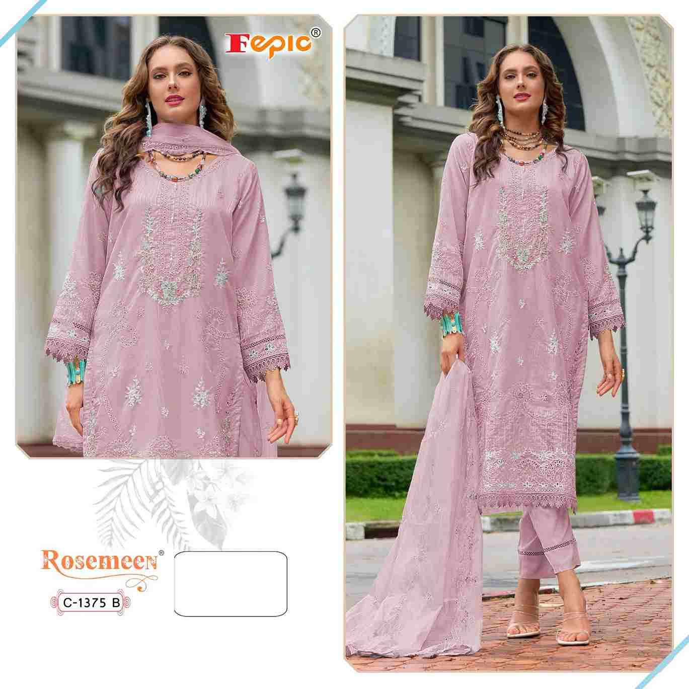 Fepic 1375 Colours By Fepic 1375-A To 1375-C Series Beautiful Pakistani Suits Colorful Stylish Fancy Casual Wear & Ethnic Wear Kota Checks Embroidered Dresses At Wholesale Price