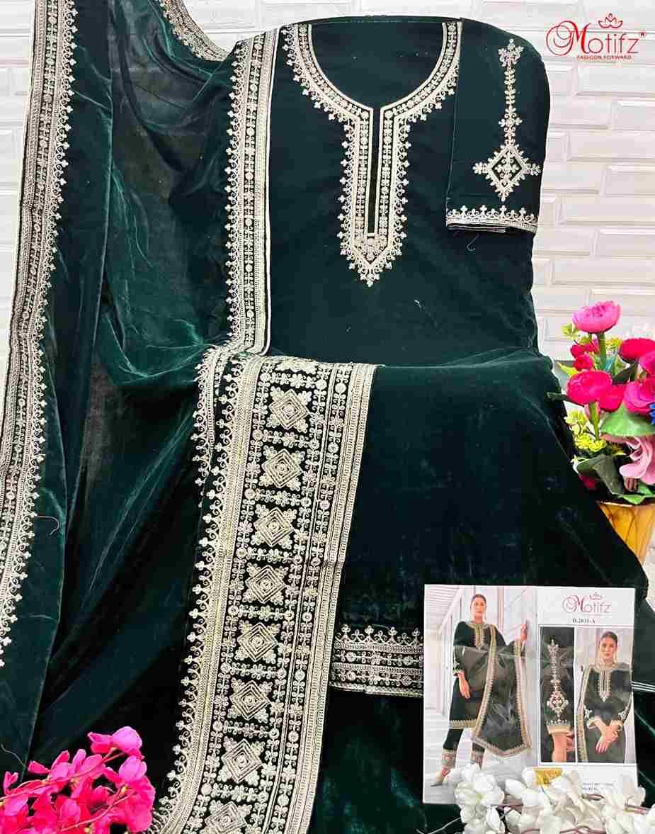 Motifz Hit Design 2031 Colours By Motifz 2031-A To 2031-C Series Beautiful Pakistani Suits Colorful Stylish Fancy Casual Wear & Ethnic Wear Velvet Dresses At Wholesale Price