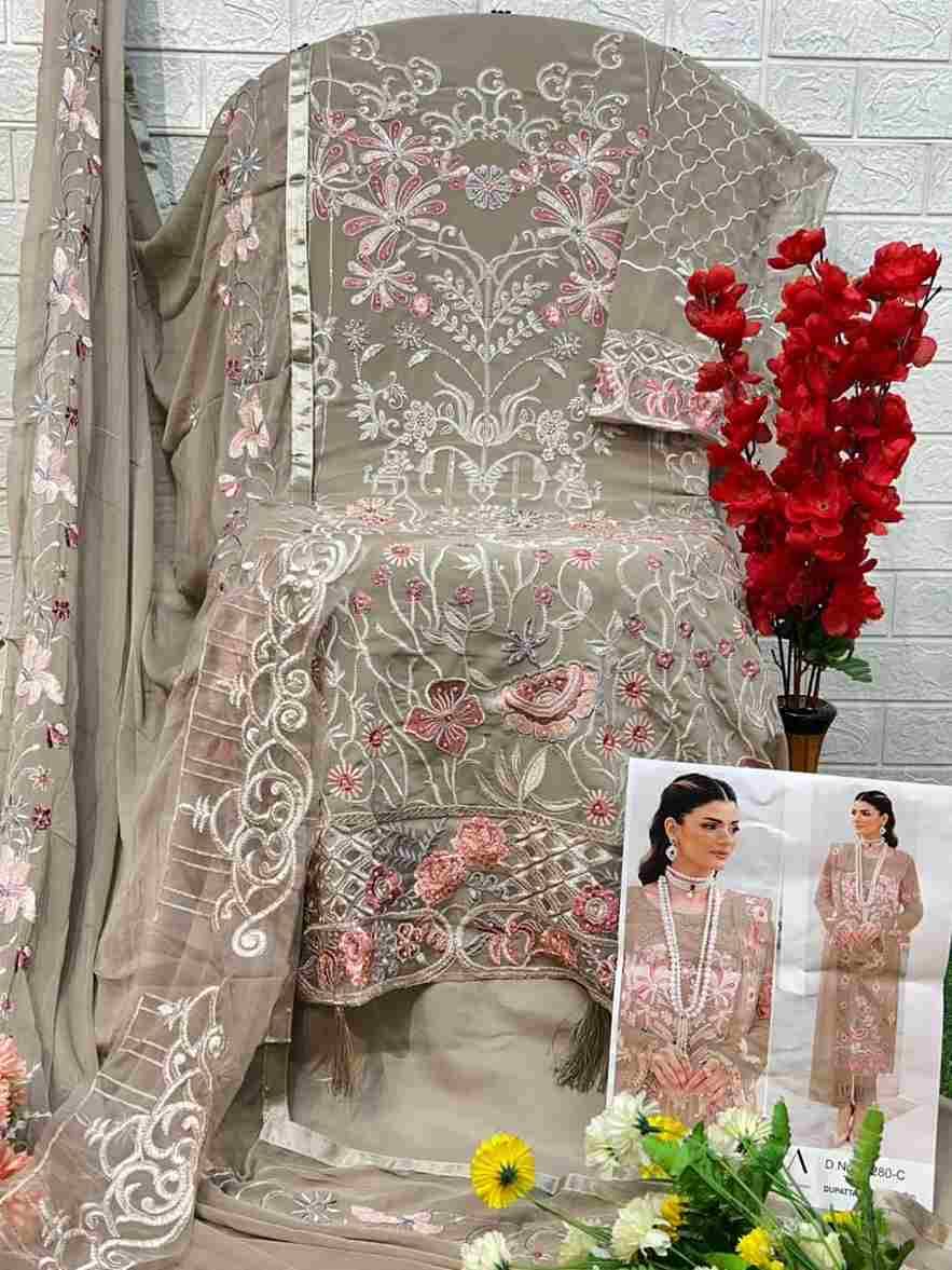 Afsara Vol-1 By Zaha 10280-A To 10280-C Series Beautiful Pakistani Suits Stylish Fancy Colorful Party Wear & Occasional Wear Faux Georgette With Embroidery Dresses At Wholesale Price