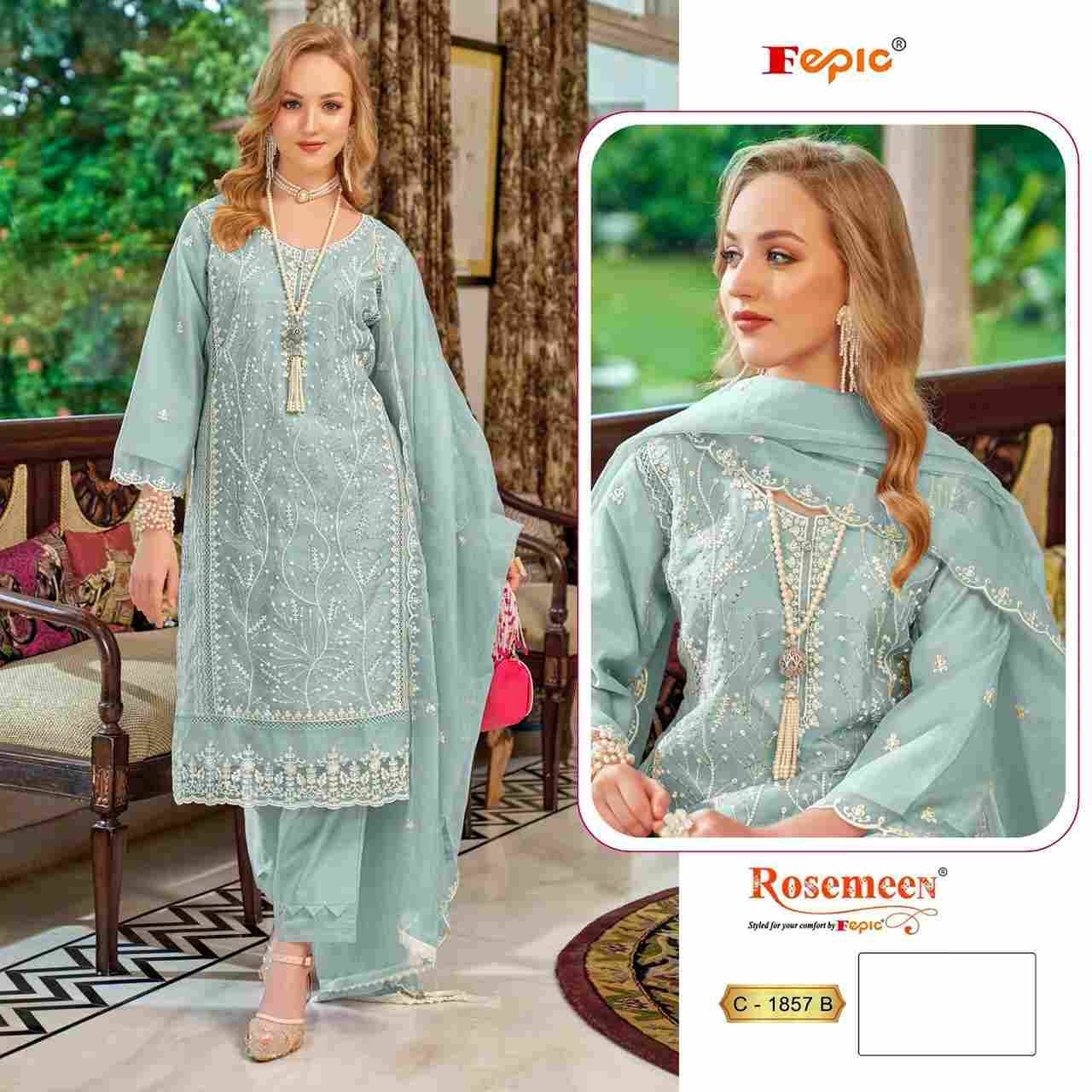 Fepic 1857 Colours By Fepic 1857-A To 1857-D Series Beautiful Pakistani Suits Colorful Stylish Fancy Casual Wear & Ethnic Wear Organza Embroidered Dresses At Wholesale Price