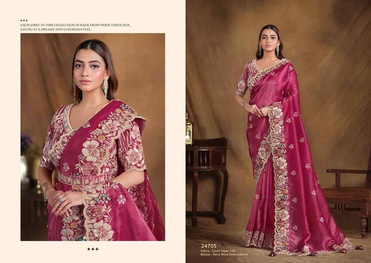 Tarini By Mohmanthan 24705 To 24715 Series Indian Traditional Wear Collection Beautiful Stylish Fancy Colorful Party Wear & Occasional Wear Silk Sarees At Wholesale Price