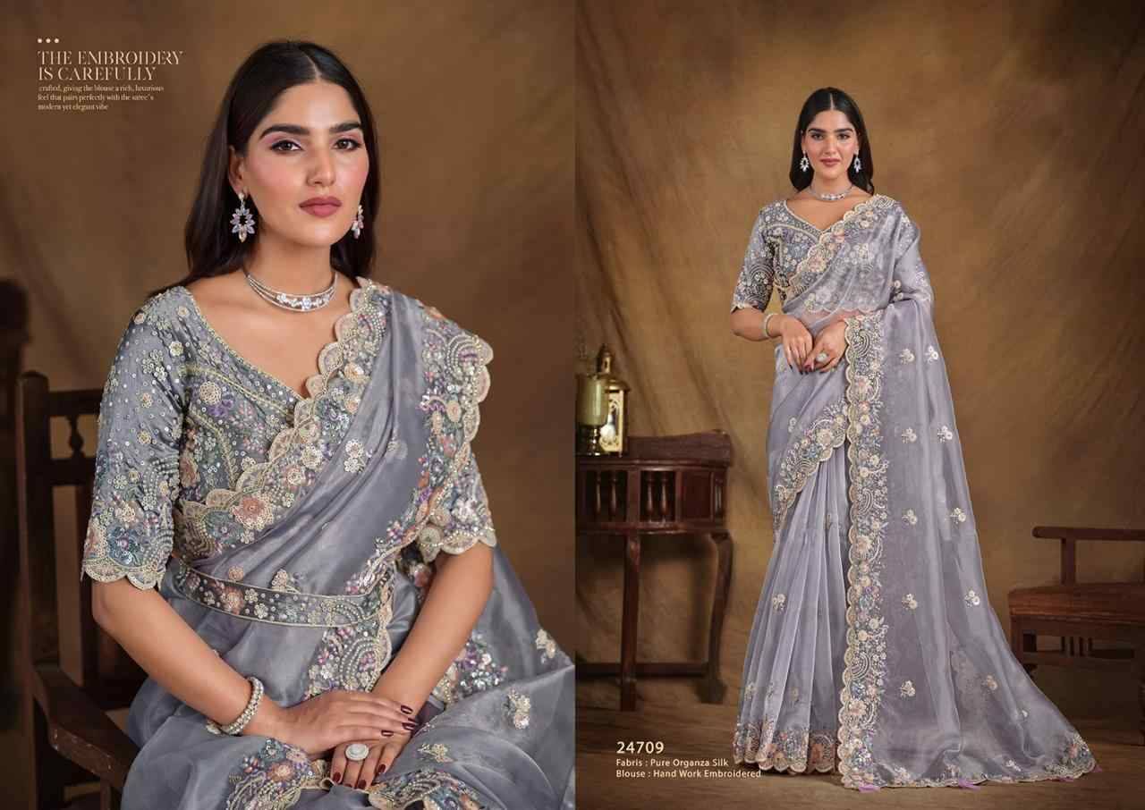 Tarini By Mohmanthan 24705 To 24715 Series Indian Traditional Wear Collection Beautiful Stylish Fancy Colorful Party Wear & Occasional Wear Silk Sarees At Wholesale Price