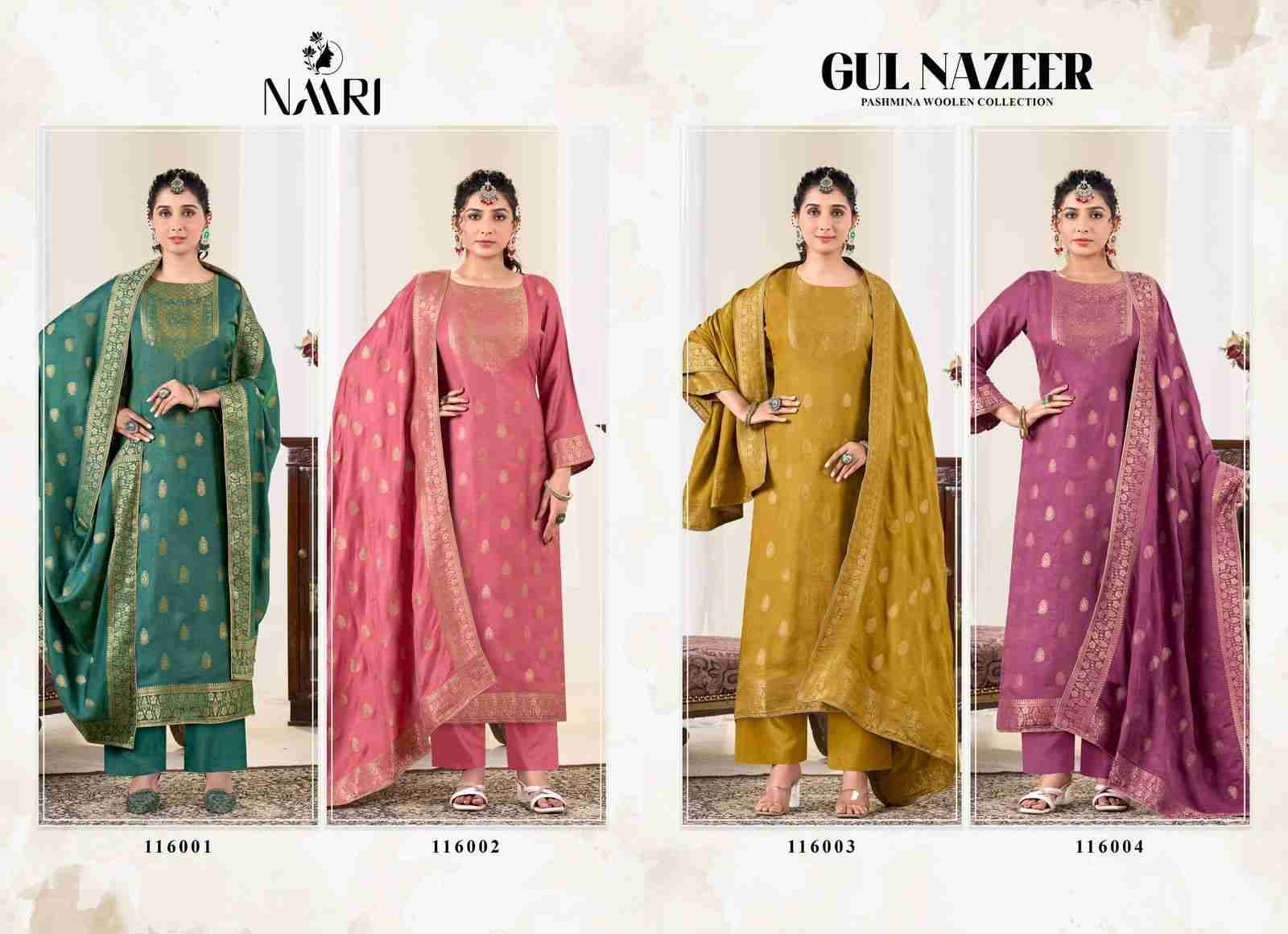 Gul Nazeer By Naari 116001 To 116004 Series Beautiful Festive Suits Stylish Fancy Colorful Casual Wear & Ethnic Wear Pashmina Jacquard Dresses At Wholesale Price