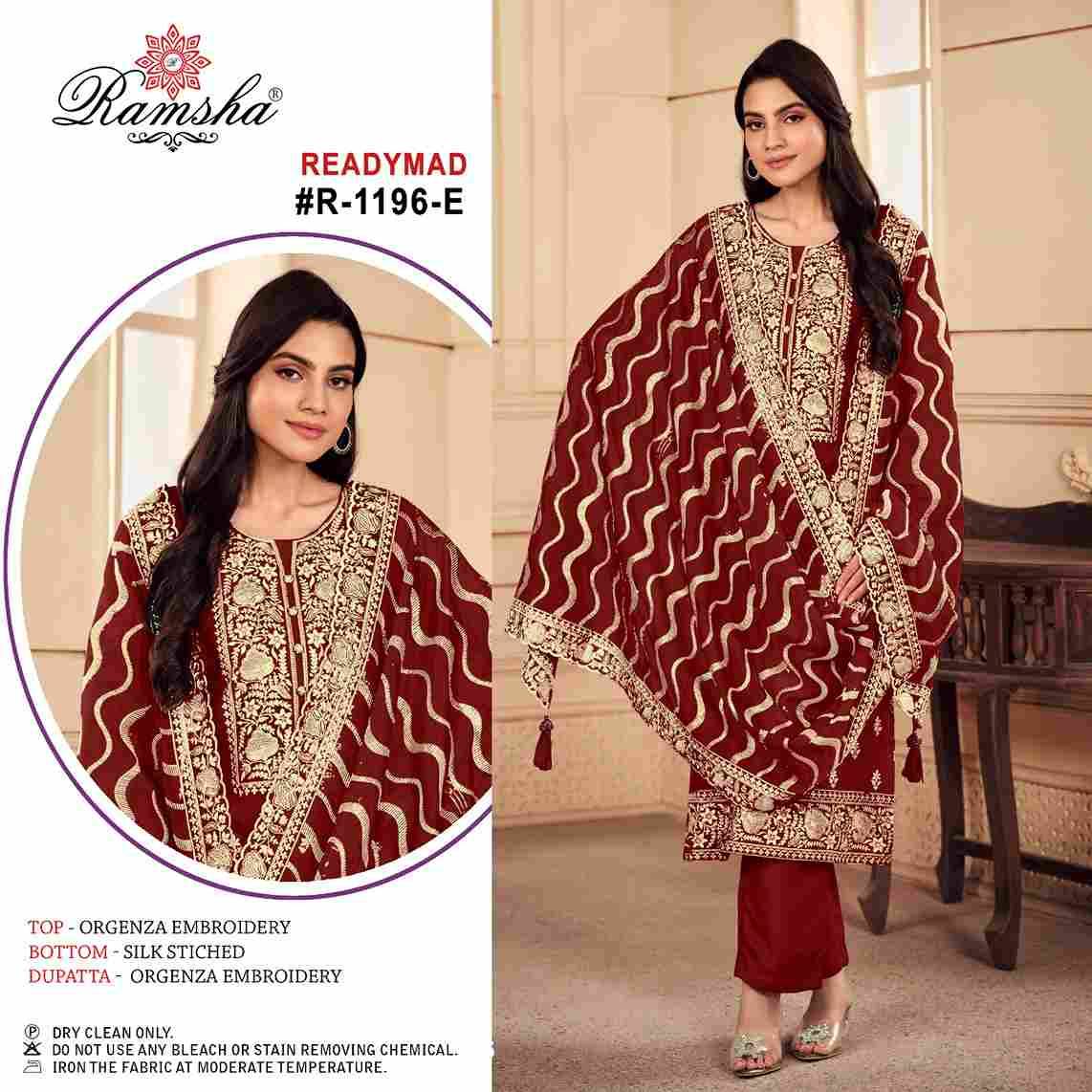 Ramsha 1196 Colours Vol-2 By Ramsha 1196-E To 1196-H Series Beautiful Pakistani Suits Colorful Stylish Fancy Casual Wear & Ethnic Wear Organza Dresses At Wholesale Price