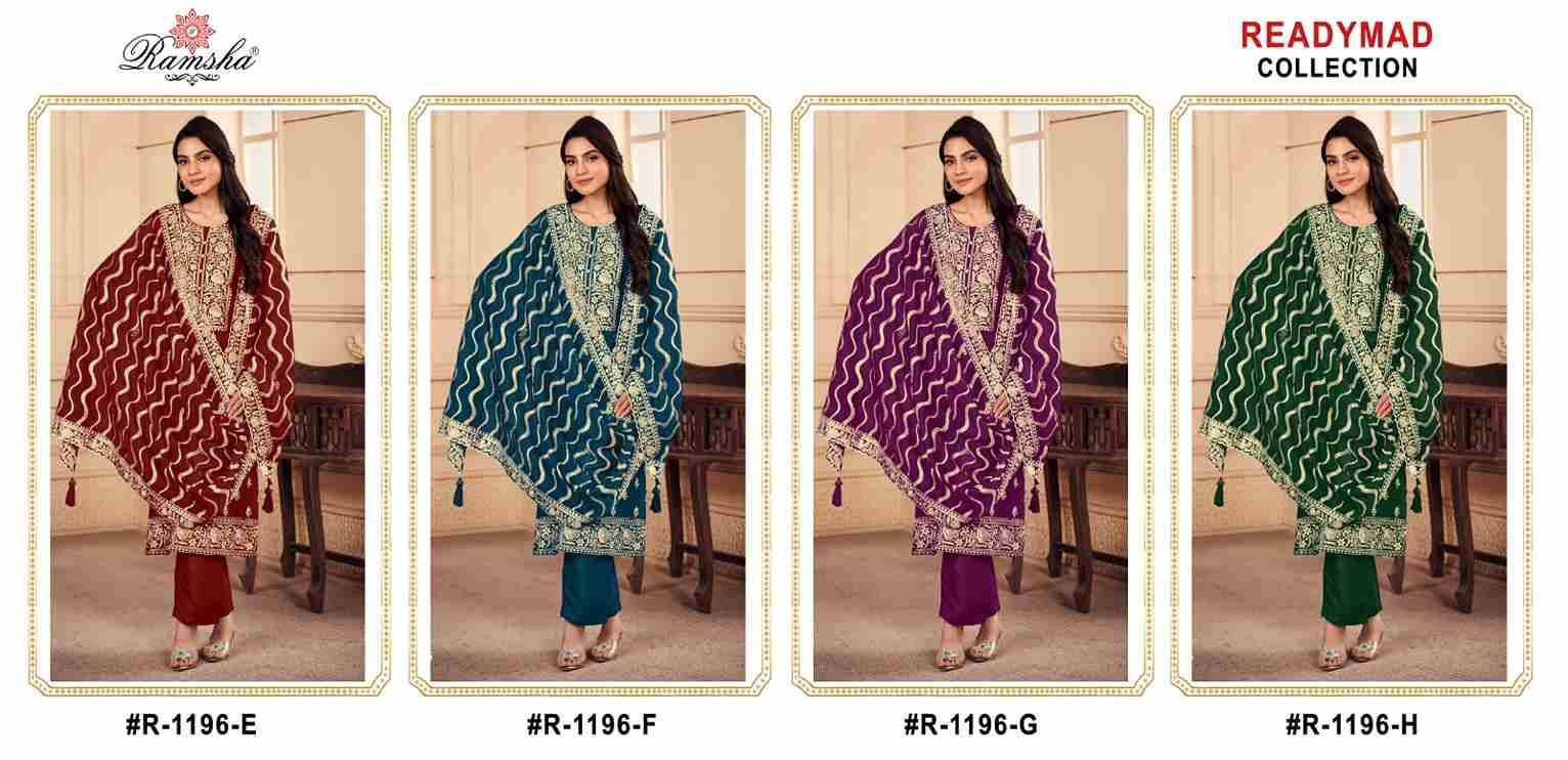 Ramsha 1196 Colours Vol-2 By Ramsha 1196-E To 1196-H Series Beautiful Pakistani Suits Colorful Stylish Fancy Casual Wear & Ethnic Wear Organza Dresses At Wholesale Price