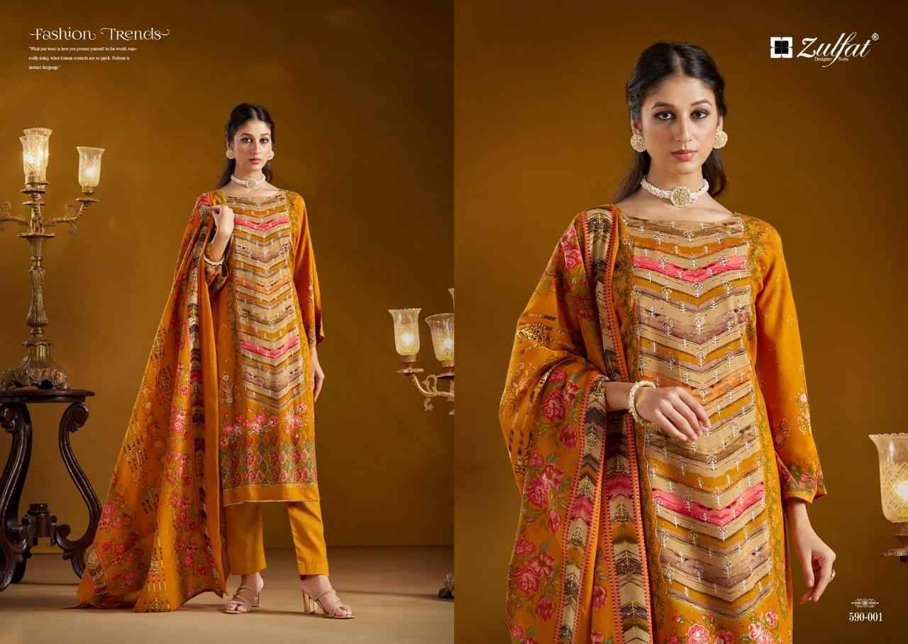 Aayat By Zulfat 590-001 To 590-006 Series Beautiful Festive Suits Stylish Fancy Colorful Casual Wear & Ethnic Wear Pure Viscose Rayon Print Dresses At Wholesale Price