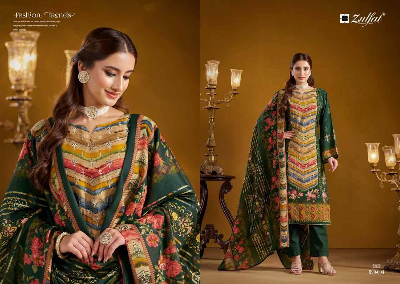 Aayat By Zulfat 590-001 To 590-006 Series Beautiful Festive Suits Stylish Fancy Colorful Casual Wear & Ethnic Wear Pure Viscose Rayon Print Dresses At Wholesale Price