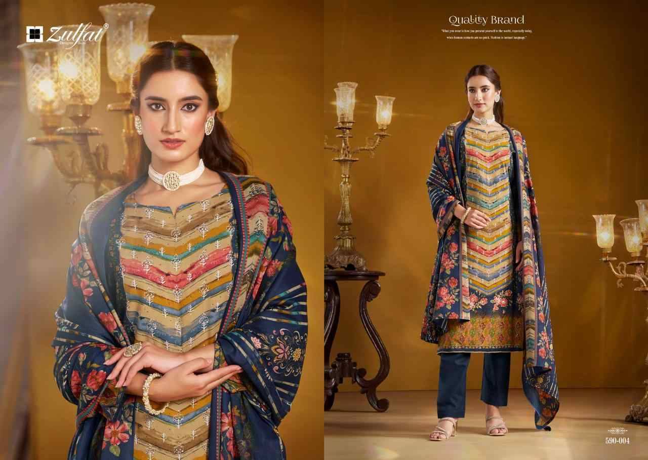 Aayat By Zulfat 590-001 To 590-006 Series Beautiful Festive Suits Stylish Fancy Colorful Casual Wear & Ethnic Wear Pure Viscose Rayon Print Dresses At Wholesale Price