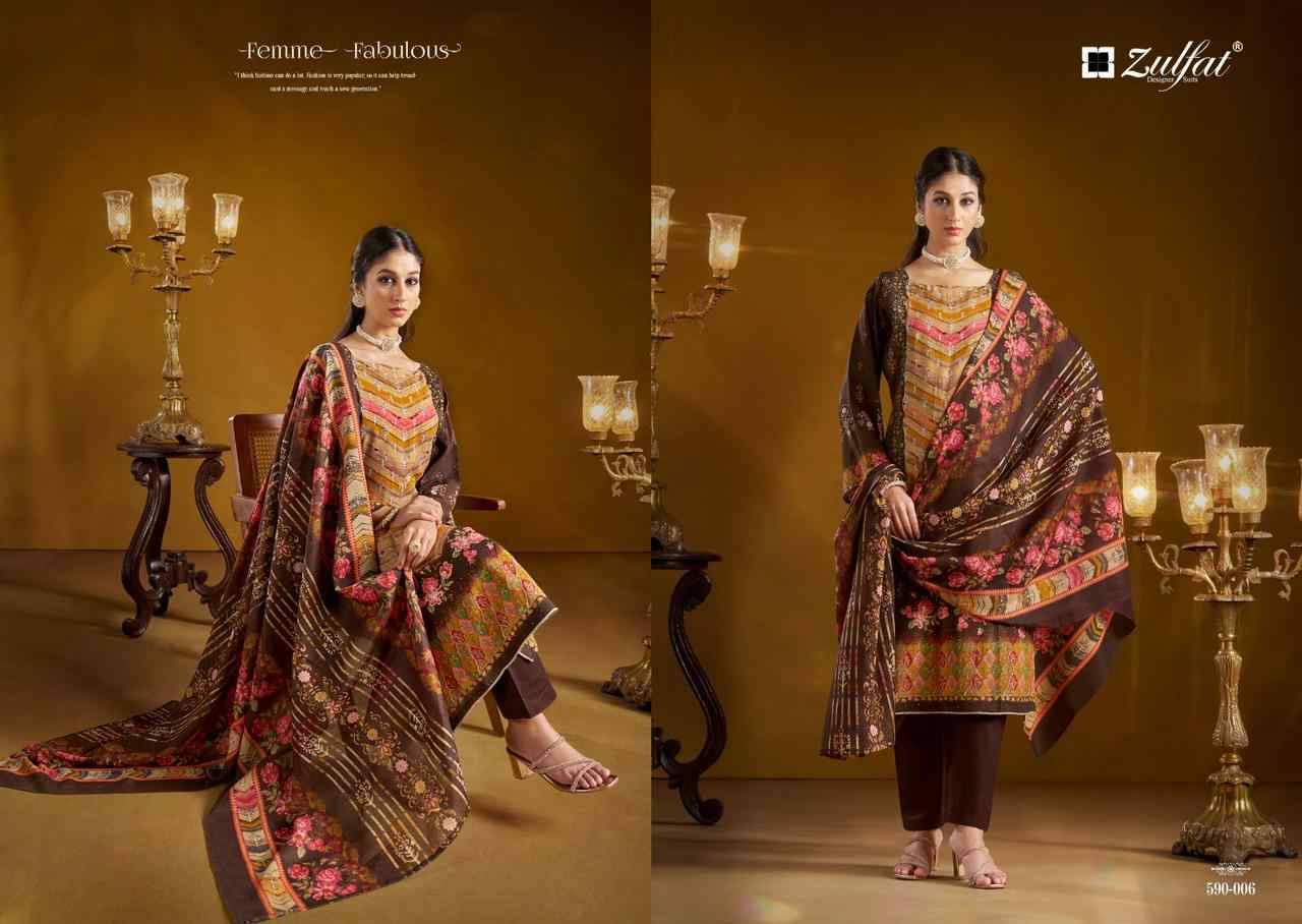 Aayat By Zulfat 590-001 To 590-006 Series Beautiful Festive Suits Stylish Fancy Colorful Casual Wear & Ethnic Wear Pure Viscose Rayon Print Dresses At Wholesale Price