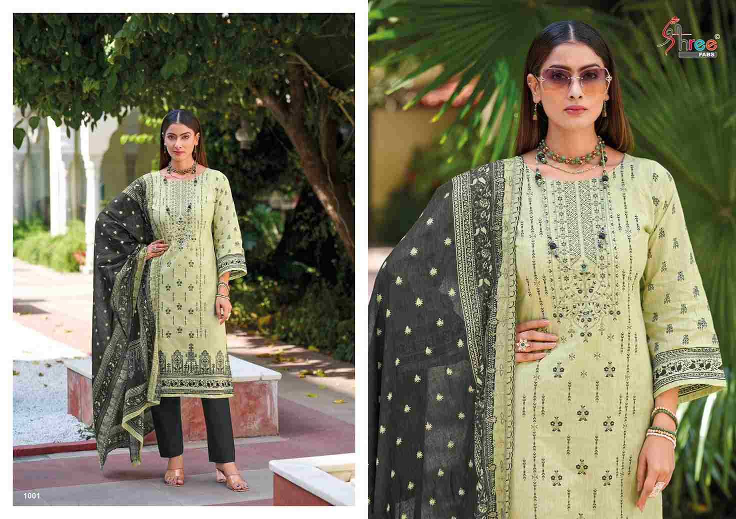 Bin Saeed Lawn Collection Vol-15 By Shree Fabs 1001 To 1006 Series Beautiful Pakistani Suits Colorful Stylish Fancy Casual Wear & Ethnic Wear Pure Cotton With Embroidered Dresses At Wholesale Price