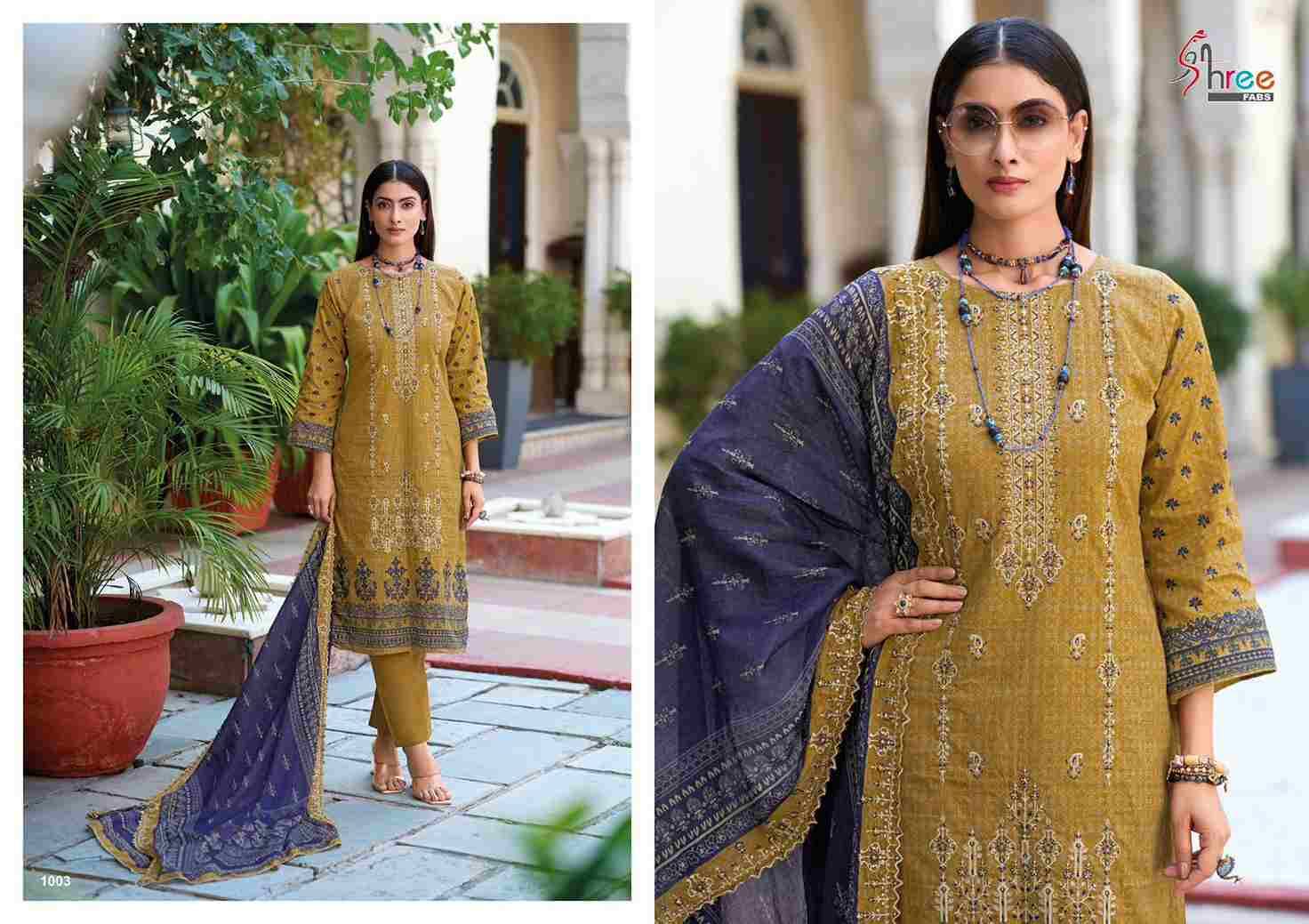 Bin Saeed Lawn Collection Vol-15 By Shree Fabs 1001 To 1006 Series Beautiful Pakistani Suits Colorful Stylish Fancy Casual Wear & Ethnic Wear Pure Cotton With Embroidered Dresses At Wholesale Price